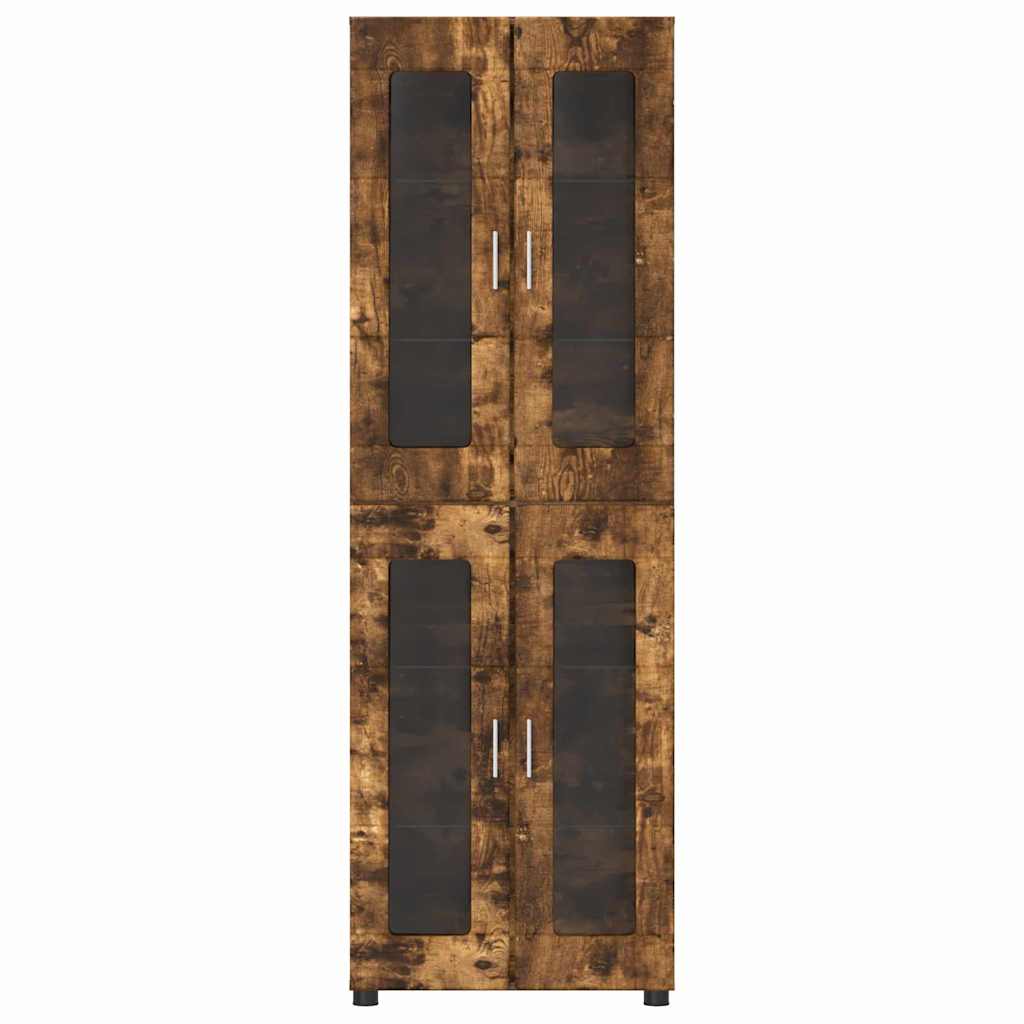 Hoge kast FLORIN Gerookt eiken 60 x 35 x 182 cm Bewerkt hout is nu te koop bij PeponiXL, paradijselijk wonen!