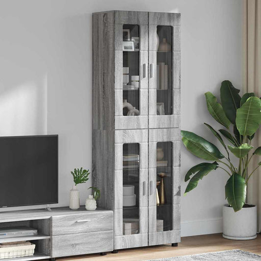 Hoge kast FLORIN Grijs Sonoma 60 x 35 x 182 cm Bewerkt hout is nu te koop bij PeponiXL, paradijselijk wonen!