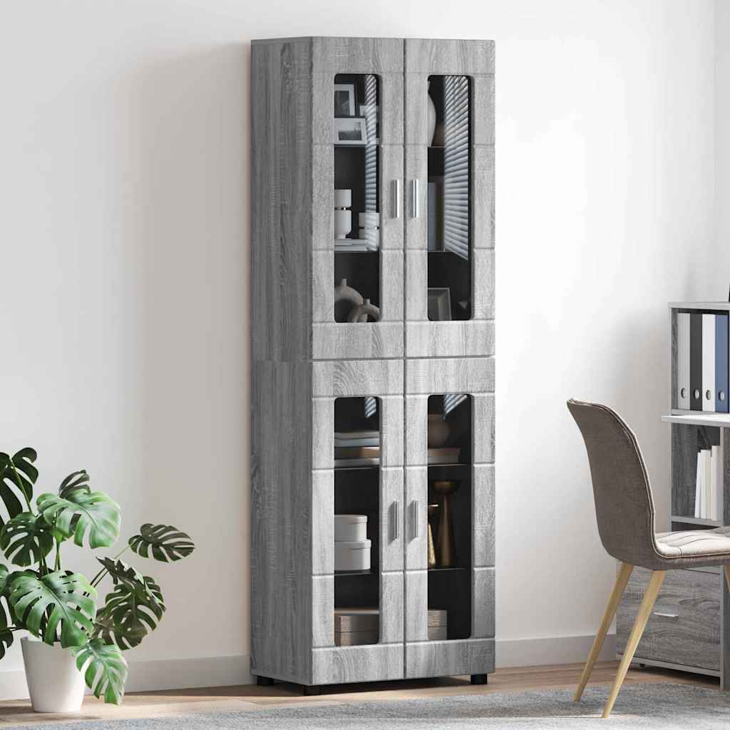Hoge kast FLORIN Grijs Sonoma 60 x 35 x 182 cm Bewerkt hout is nu te koop bij PeponiXL, paradijselijk wonen!