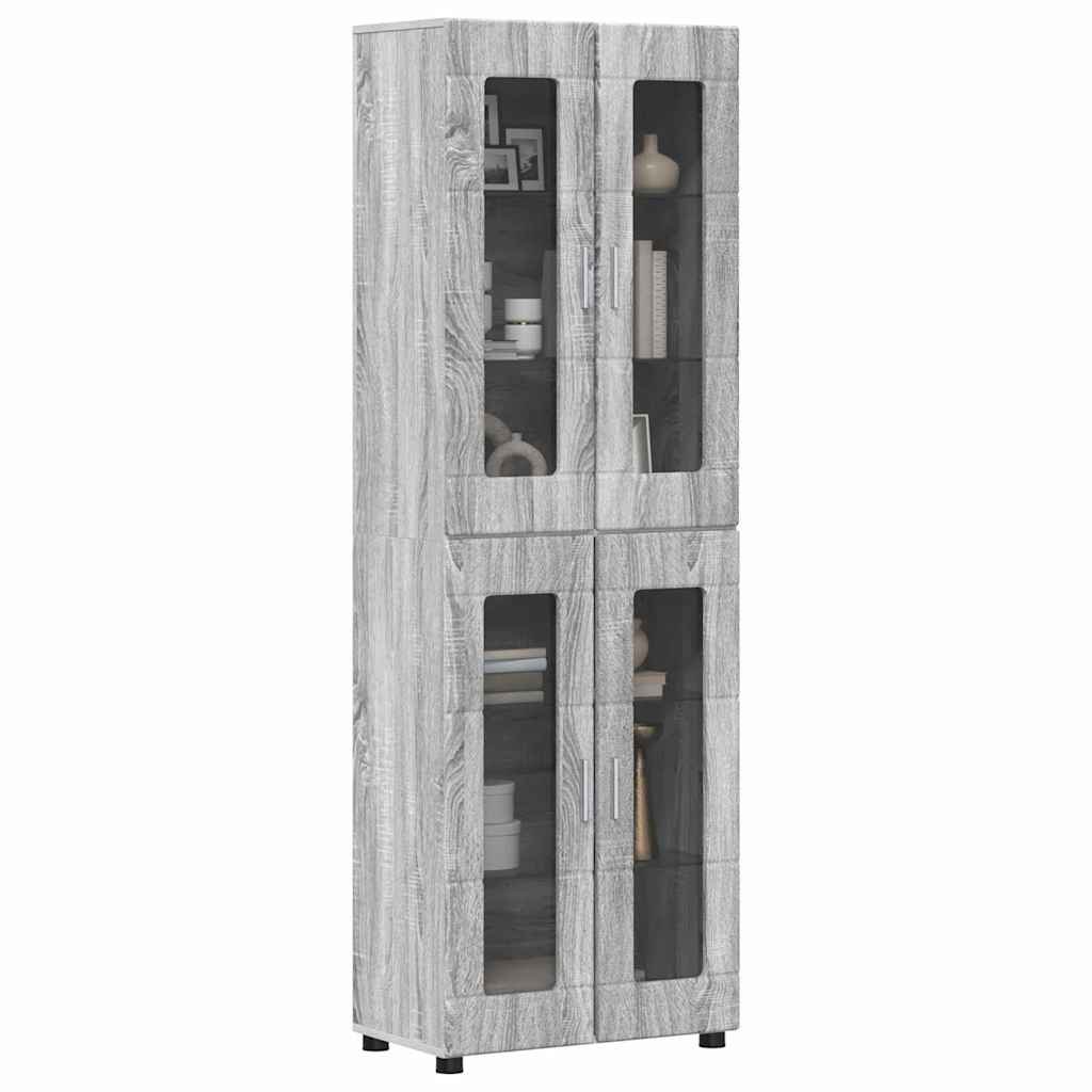 Hoge kast FLORIN Grijs Sonoma 60 x 35 x 182 cm Bewerkt hout is nu te koop bij PeponiXL, paradijselijk wonen!