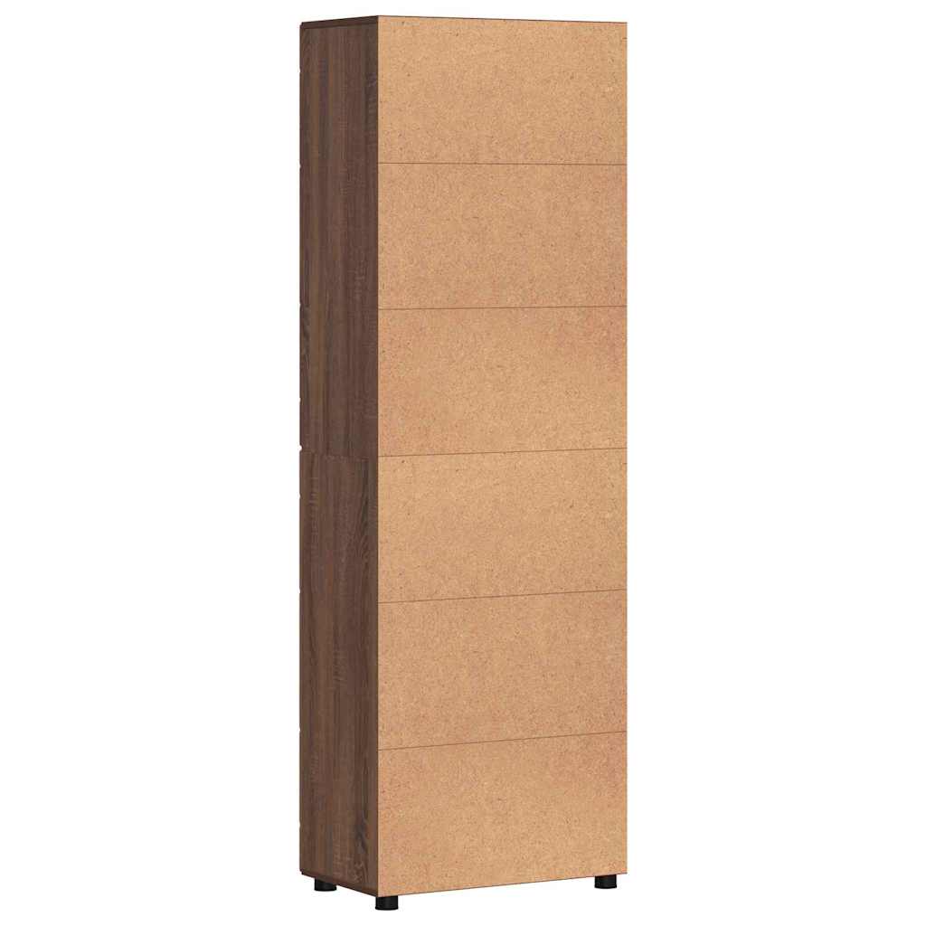 Hoge kast FLORIN Bruin Eiken 60 x 35 x 182 cm Bewerkt hout is nu te koop bij PeponiXL, paradijselijk wonen!