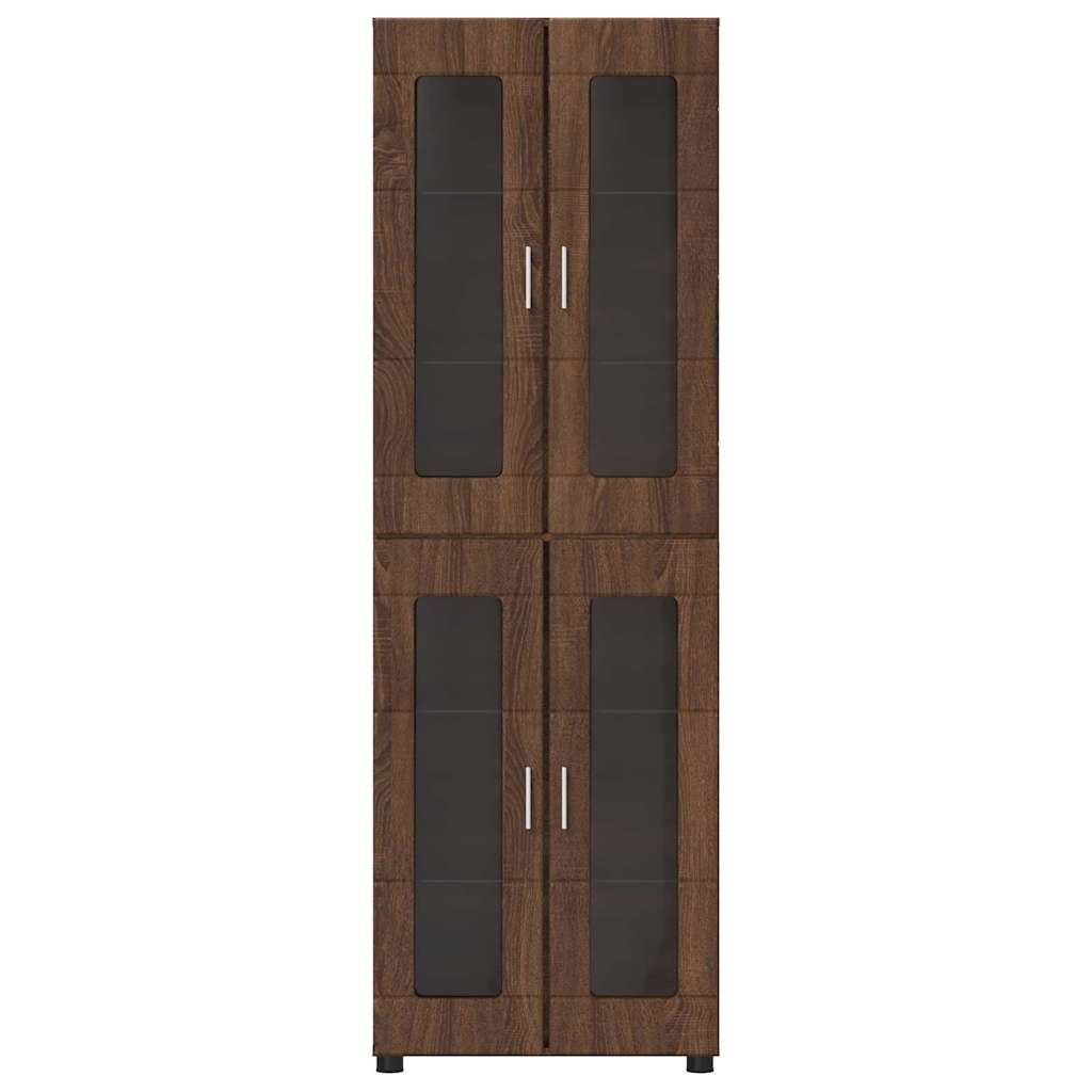 Hoge kast FLORIN Bruin Eiken 60 x 35 x 182 cm Bewerkt hout is nu te koop bij PeponiXL, paradijselijk wonen!