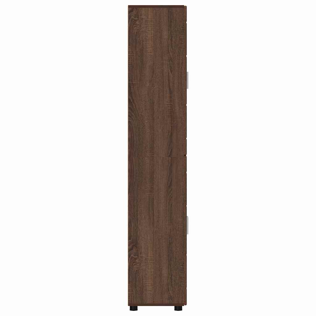 Hoge kast FLORIN Bruin Eiken 60 x 35 x 182 cm Bewerkt hout is nu te koop bij PeponiXL, paradijselijk wonen!