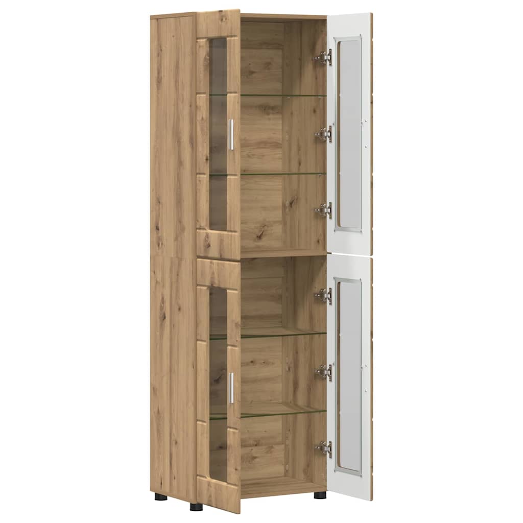 Hoge kast FLORIN Artisan Eiken 60 x 35 x 182 cm Bewerkt hout is nu te koop bij PeponiXL, paradijselijk wonen!