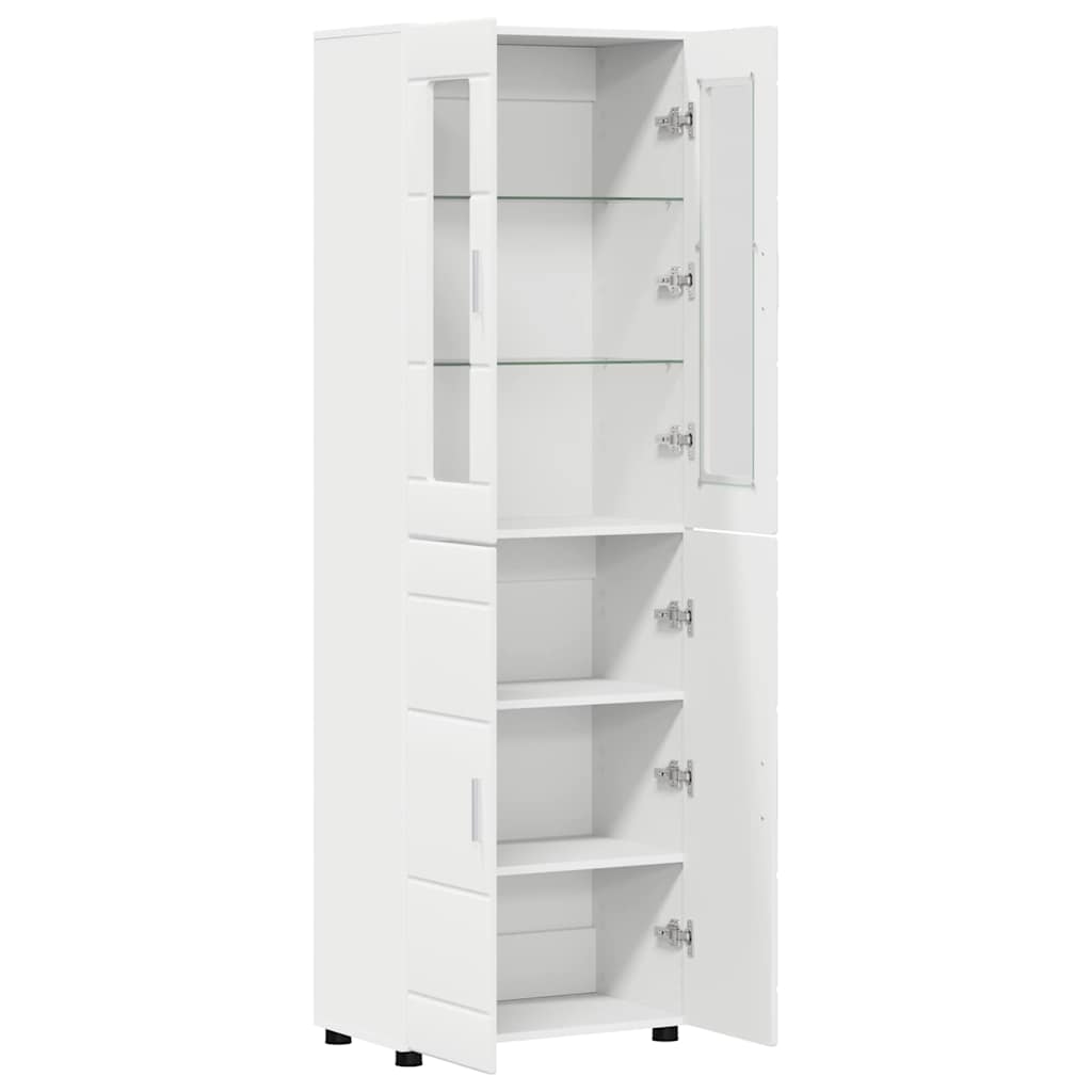 Hoge kast met plank FLORIN Wit 60 x 35 x 182 cm Bewerkt hout is nu te koop bij PeponiXL, paradijselijk wonen!