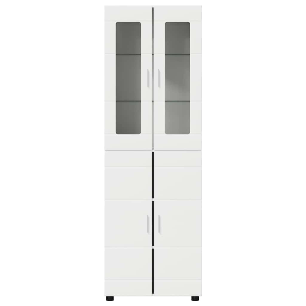 Hoge kast met plank FLORIN Wit 60 x 35 x 182 cm Bewerkt hout is nu te koop bij PeponiXL, paradijselijk wonen!