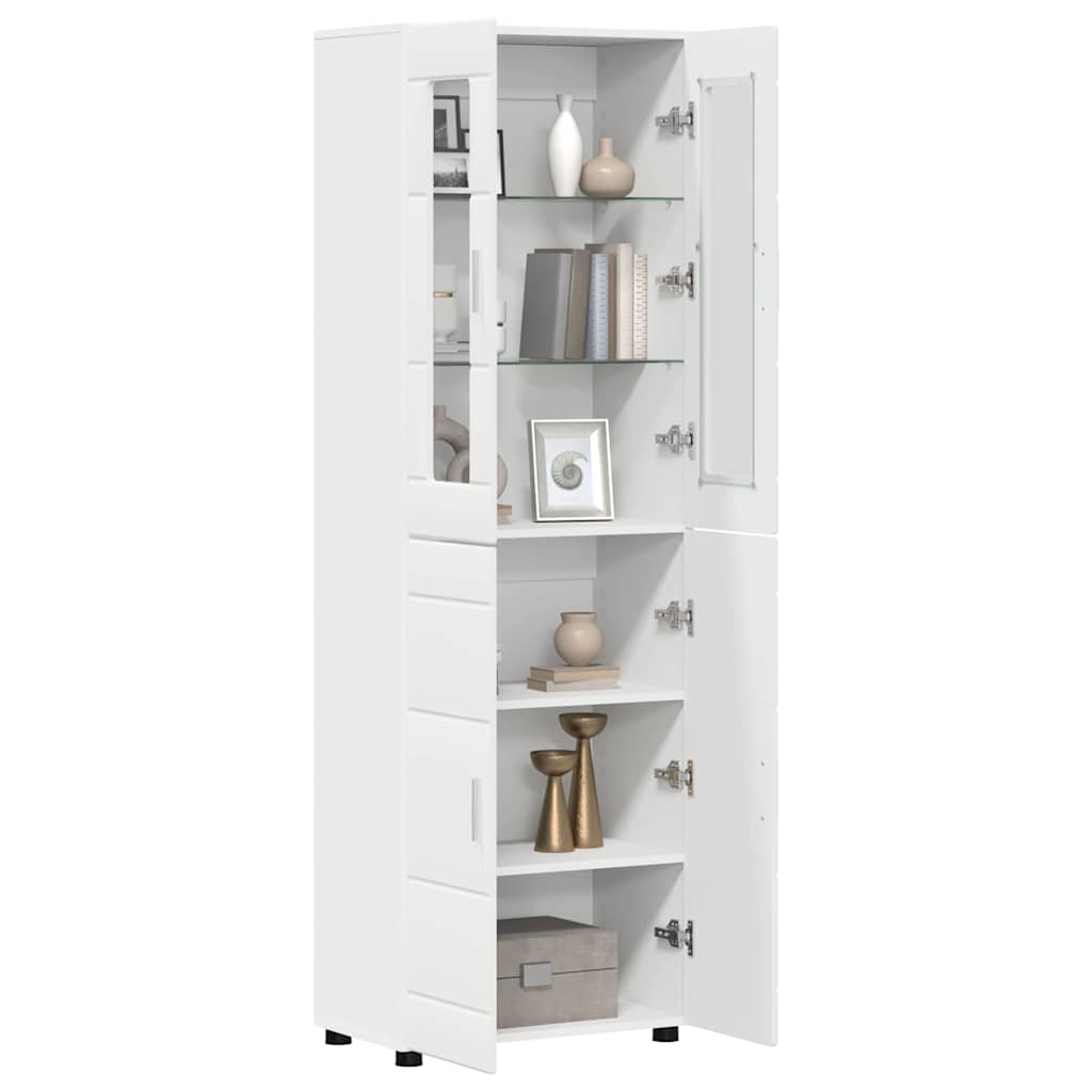 Hoge kast met plank FLORIN Wit 60 x 35 x 182 cm Bewerkt hout is nu te koop bij PeponiXL, paradijselijk wonen!