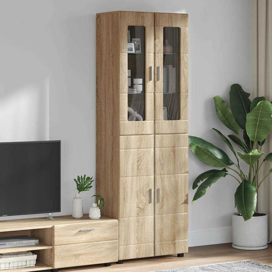 Hoge kast FLORIN Sonoma Eiken 60 x 35 x 182 cm Bewerkt hout is nu te koop bij PeponiXL, paradijselijk wonen!