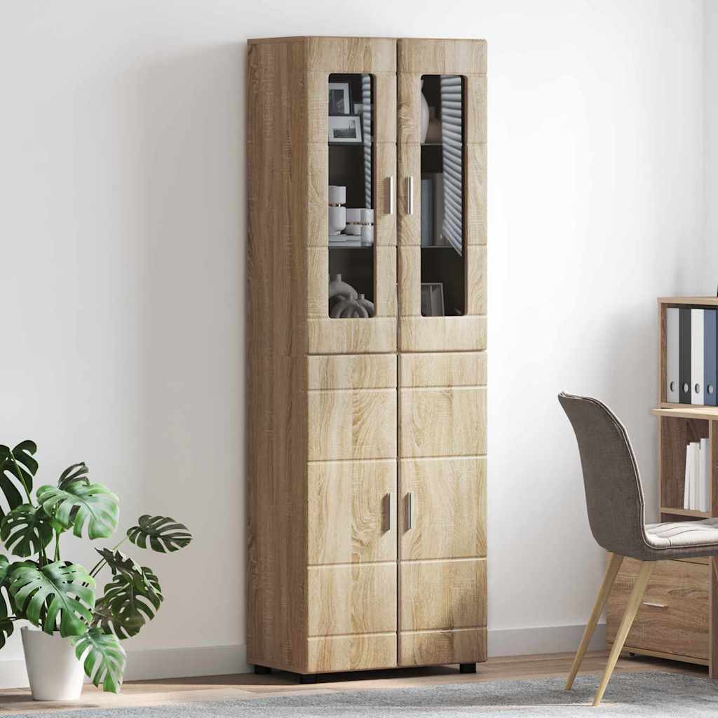 Hoge kast FLORIN Sonoma Eiken 60 x 35 x 182 cm Bewerkt hout is nu te koop bij PeponiXL, paradijselijk wonen!