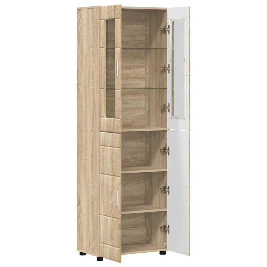 Hoge kast FLORIN Sonoma Eiken 60 x 35 x 182 cm Bewerkt hout is nu te koop bij PeponiXL, paradijselijk wonen!