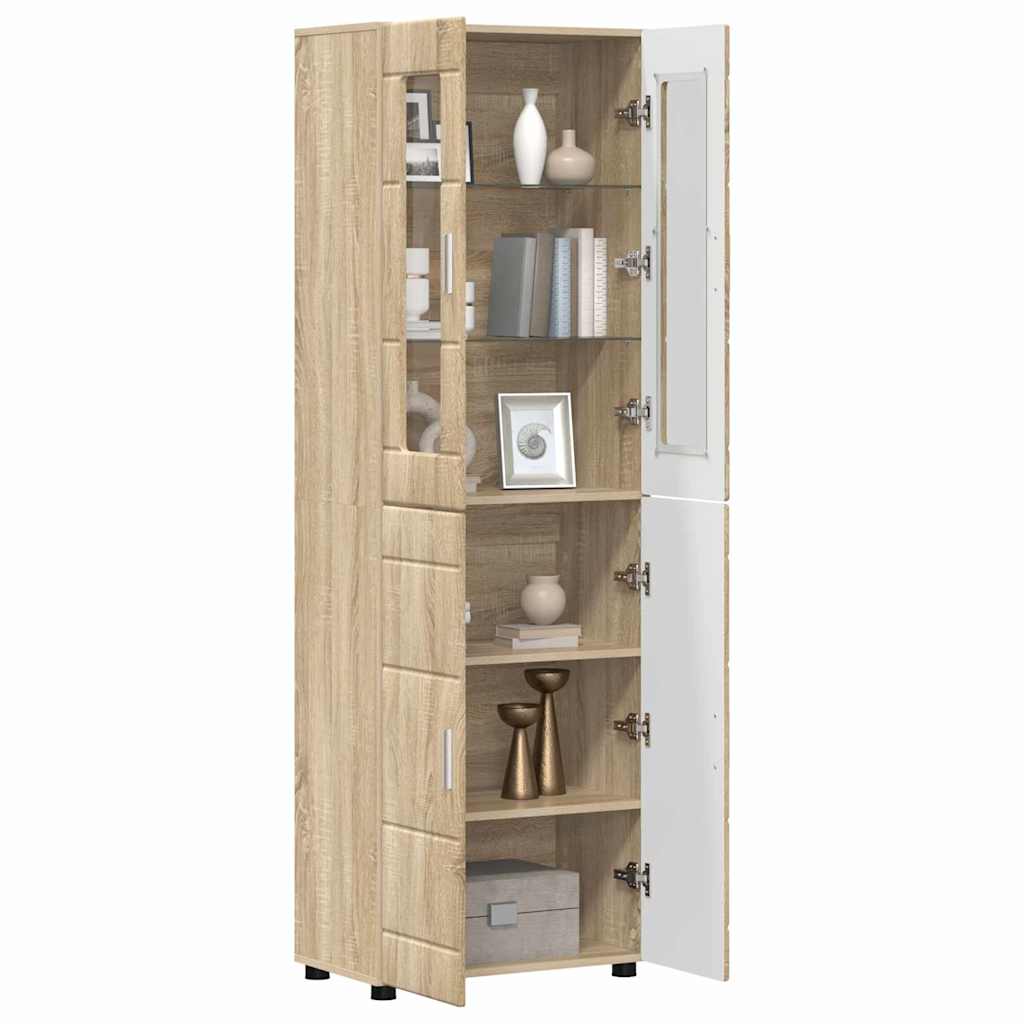 Hoge kast FLORIN Sonoma Eiken 60 x 35 x 182 cm Bewerkt hout is nu te koop bij PeponiXL, paradijselijk wonen!