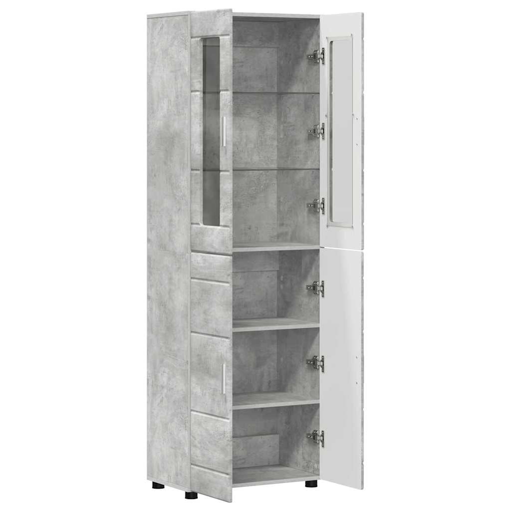 Hoge kast FLORIN Beton Grijs 60 x 35 x 182 cm Bewerkt hout is nu te koop bij PeponiXL, paradijselijk wonen!