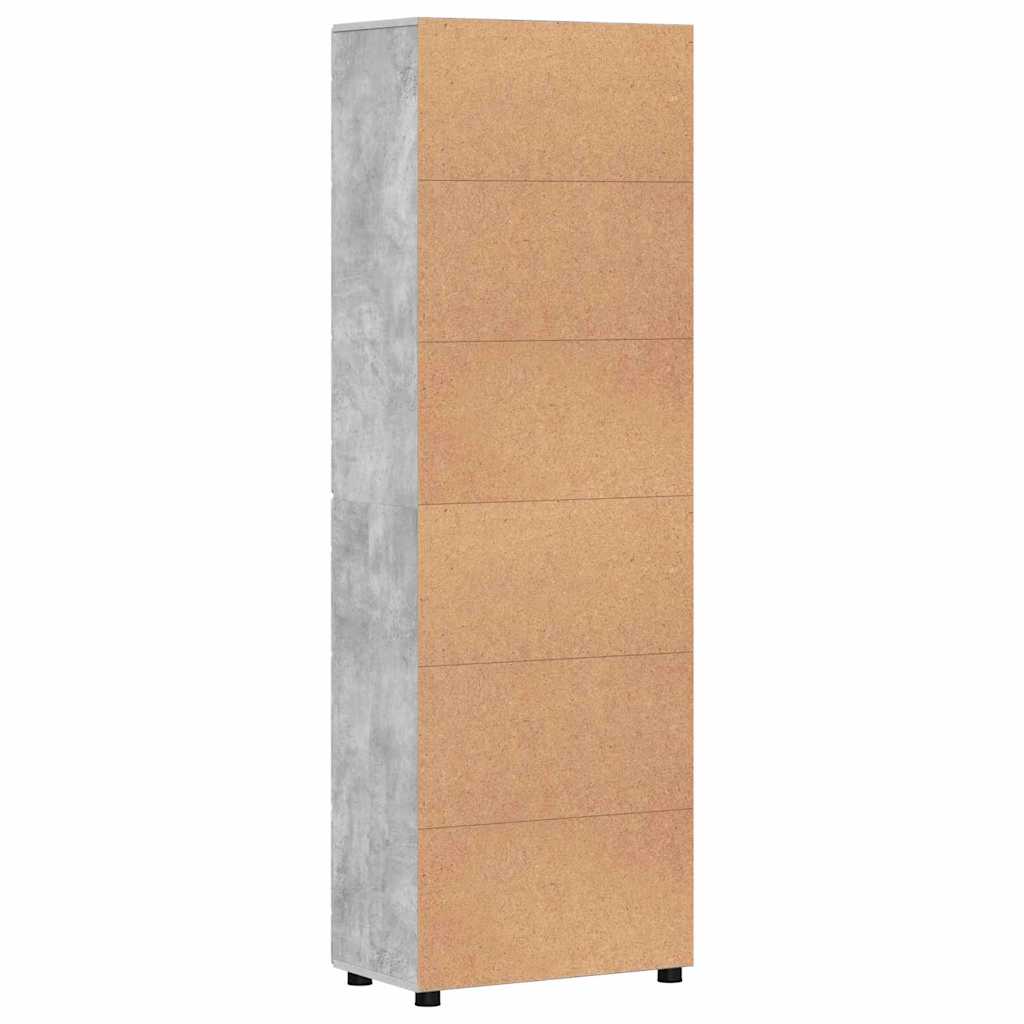 Hoge kast FLORIN Beton Grijs 60 x 35 x 182 cm Bewerkt hout is nu te koop bij PeponiXL, paradijselijk wonen!