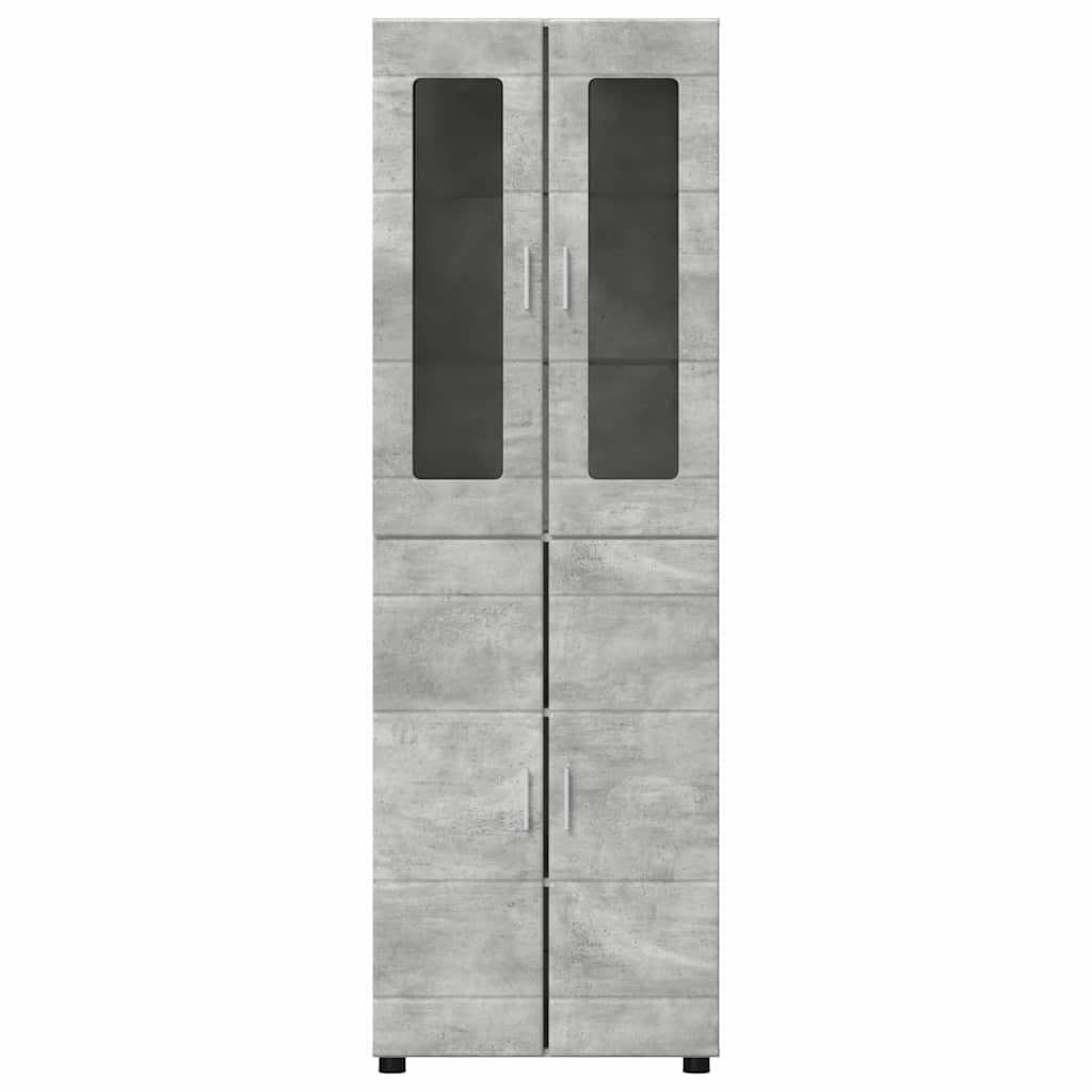 Hoge kast FLORIN Beton Grijs 60 x 35 x 182 cm Bewerkt hout is nu te koop bij PeponiXL, paradijselijk wonen!