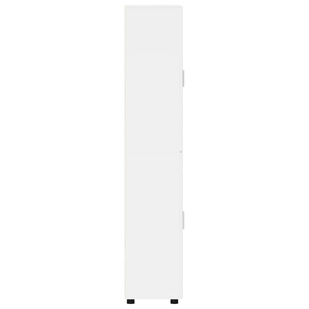 Hoge kast FLORIN Hoogglans wit 60 x 35 x 182 cm Bewerkt hout is nu te koop bij PeponiXL, paradijselijk wonen!
