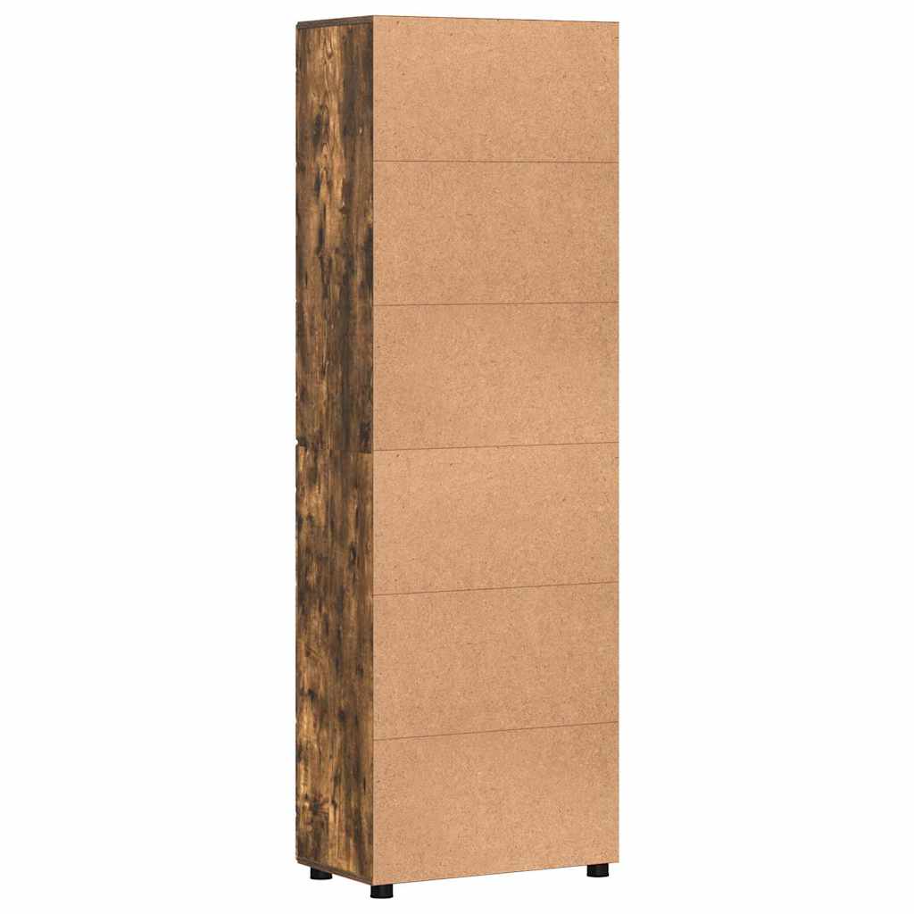 Hoge kast FLORIN Gerookt eiken 60 x 35 x 182 cm Bewerkt hout is nu te koop bij PeponiXL, paradijselijk wonen!