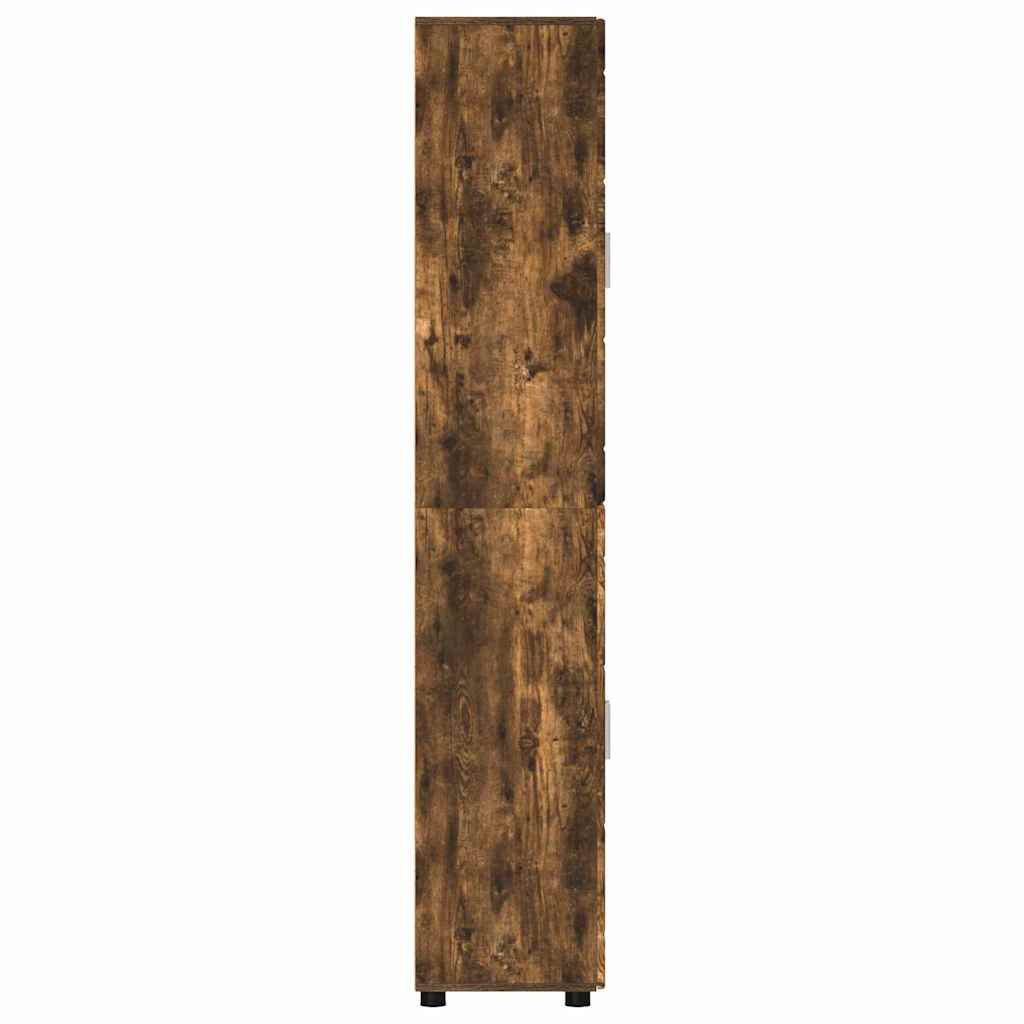 Hoge kast FLORIN Gerookt eiken 60 x 35 x 182 cm Bewerkt hout is nu te koop bij PeponiXL, paradijselijk wonen!