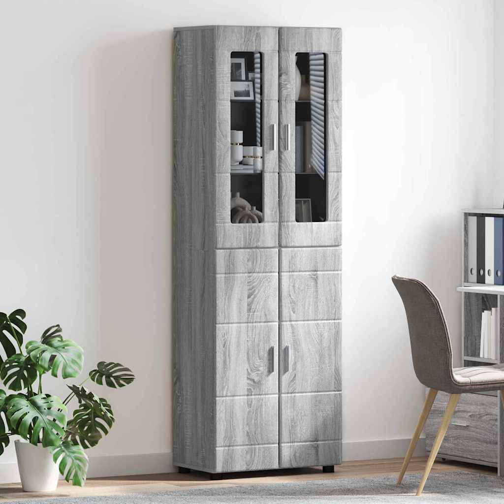 Hoge kast FLORIN Grijs Sonoma 60 x 35 x 182 cm Bewerkt hout is nu te koop bij PeponiXL, paradijselijk wonen!