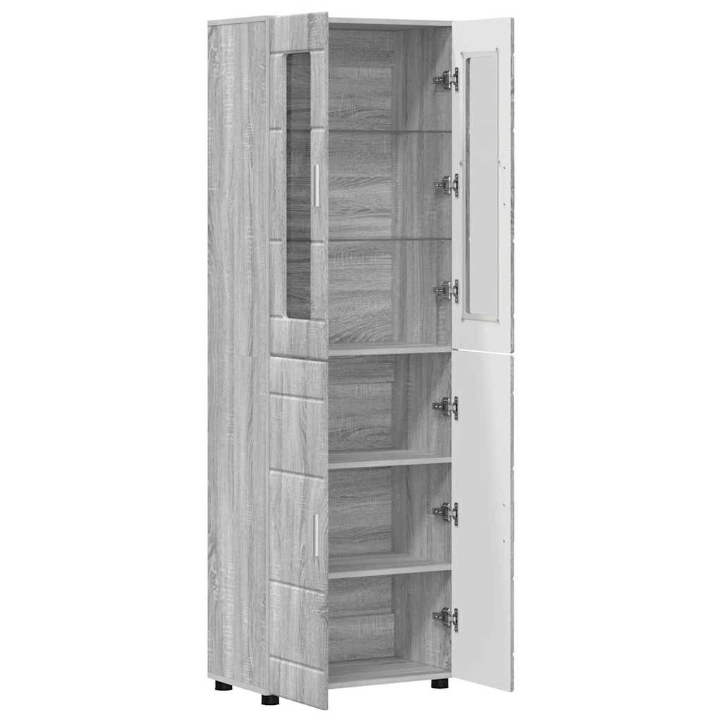 Hoge kast FLORIN Grijs Sonoma 60 x 35 x 182 cm Bewerkt hout is nu te koop bij PeponiXL, paradijselijk wonen!