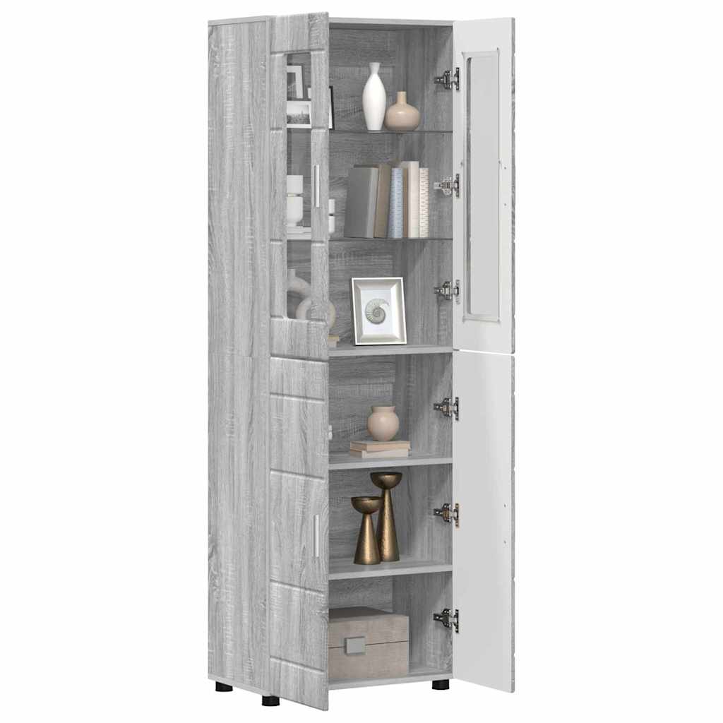 Hoge kast FLORIN Grijs Sonoma 60 x 35 x 182 cm Bewerkt hout is nu te koop bij PeponiXL, paradijselijk wonen!