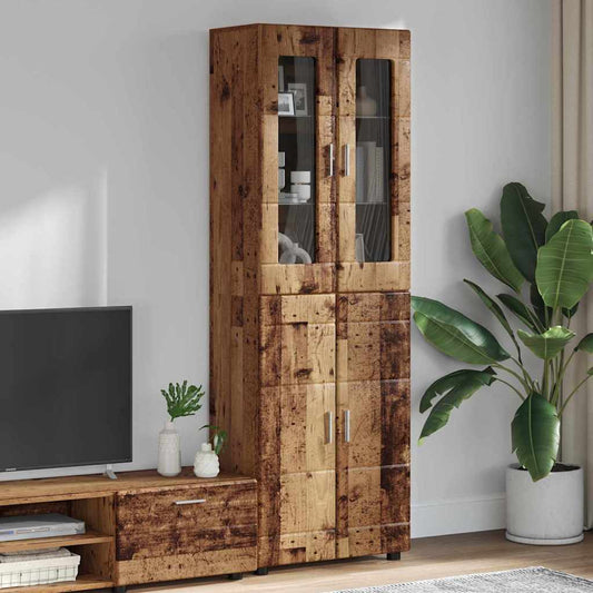 Hoge kast FLORIN Oudhout 60 x 35 x 182 cm Bewerkt hout is nu te koop bij PeponiXL, paradijselijk wonen!