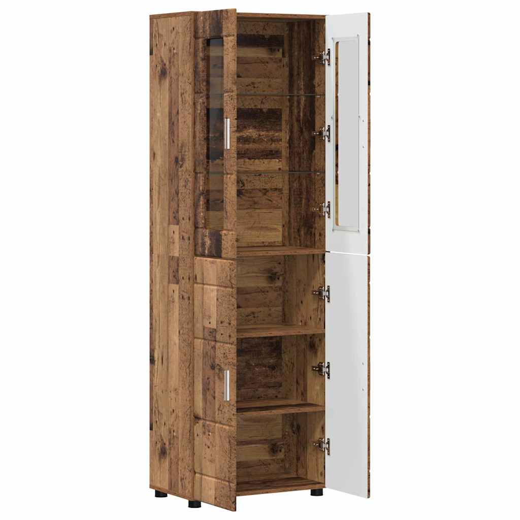 Hoge kast FLORIN Oudhout 60 x 35 x 182 cm Bewerkt hout is nu te koop bij PeponiXL, paradijselijk wonen!