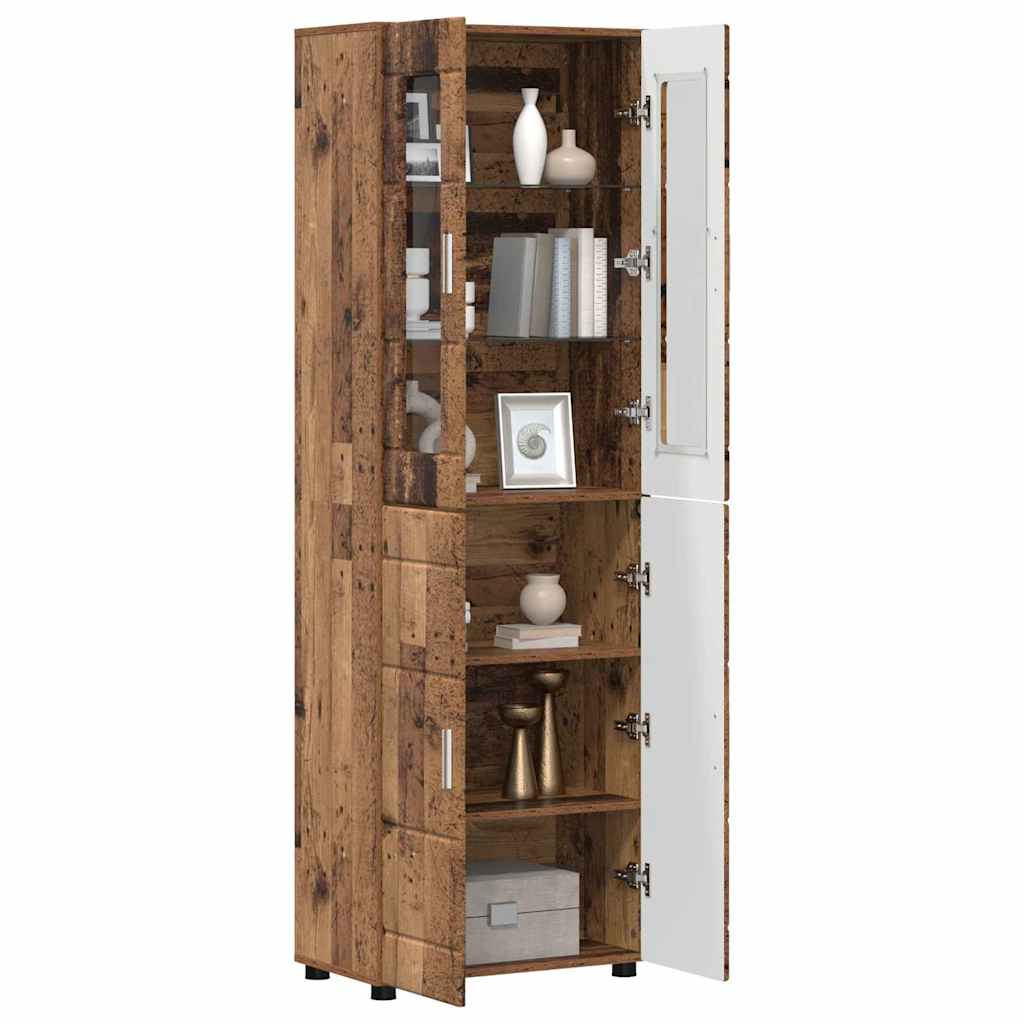 Hoge kast FLORIN Oudhout 60 x 35 x 182 cm Bewerkt hout is nu te koop bij PeponiXL, paradijselijk wonen!