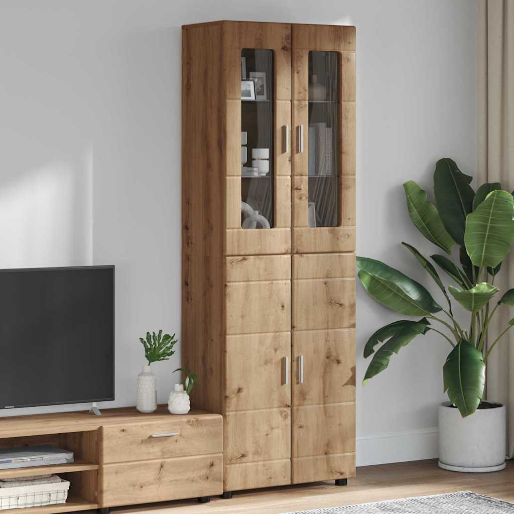 Hoge kast FLORIN Artisan Eiken 60 x 35 x 182 cm Bewerkt hout is nu te koop bij PeponiXL, paradijselijk wonen!
