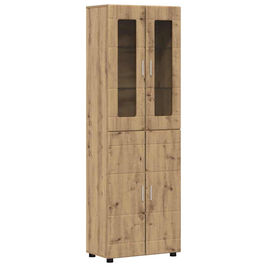 Hoge kast FLORIN Artisan Eiken 60 x 35 x 182 cm Bewerkt hout is nu te koop bij PeponiXL, paradijselijk wonen!