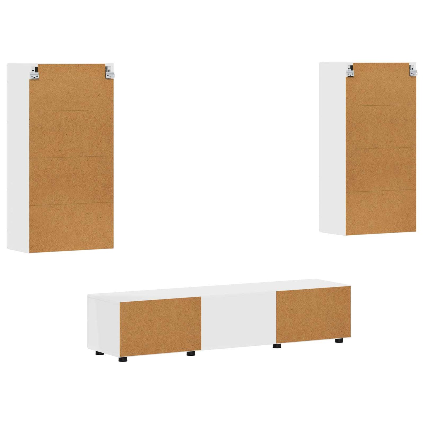 Tv-meubelset met lade met plank FLORIN 3 pcs Wit Bewerkt hout is nu te koop bij PeponiXL, paradijselijk wonen!