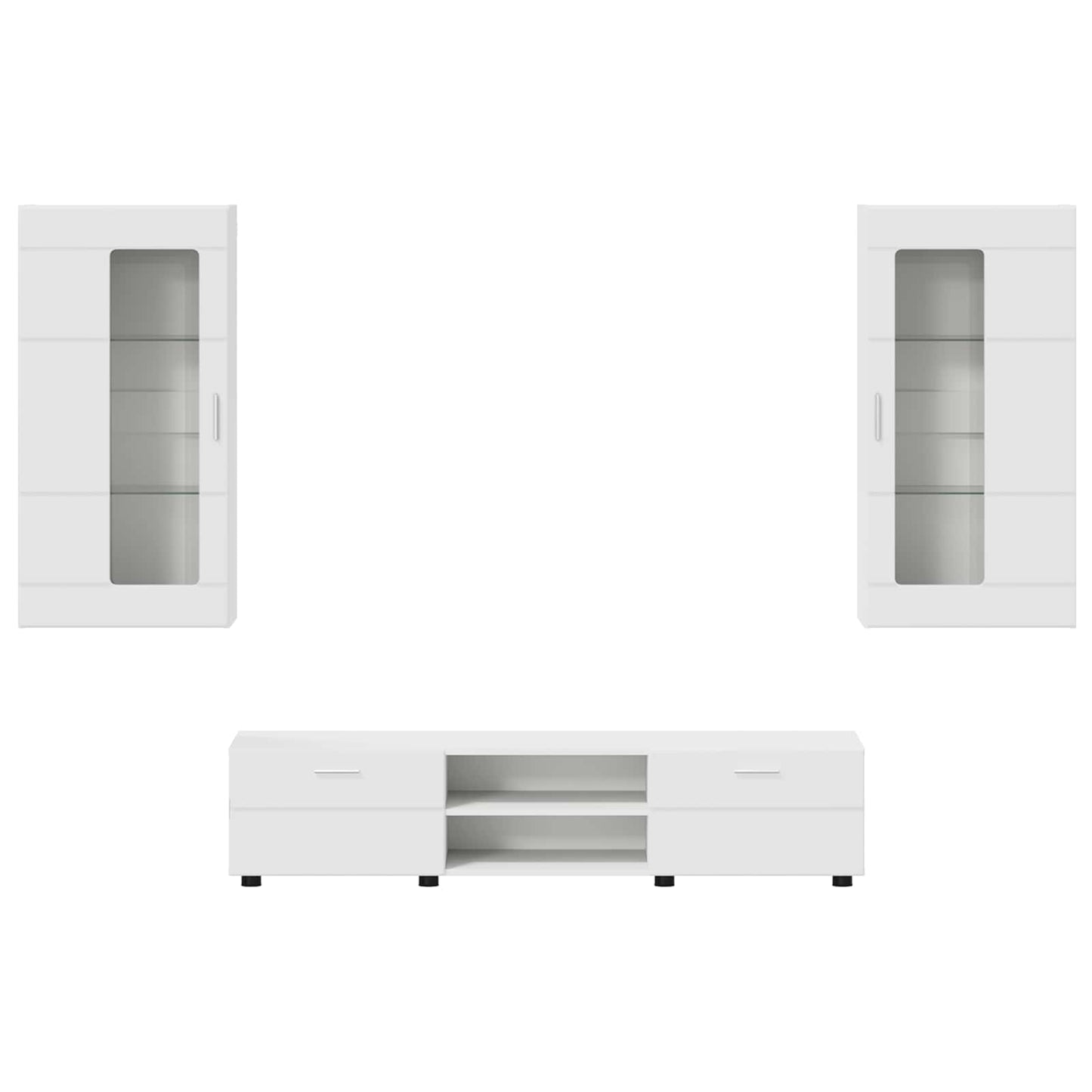 Tv-meubelset met lade met plank FLORIN 3 pcs Wit Bewerkt hout is nu te koop bij PeponiXL, paradijselijk wonen!