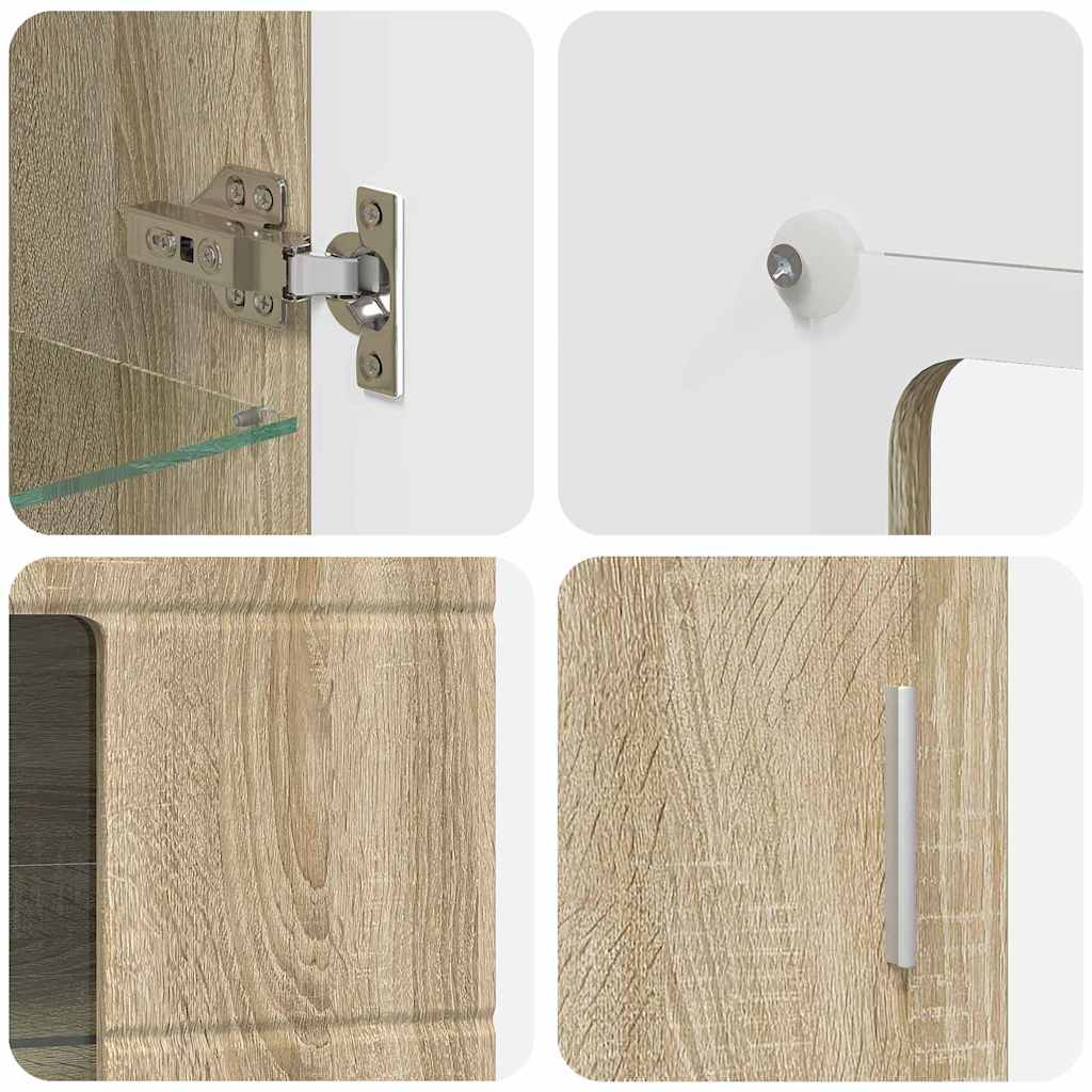 Tv-meubelset met lade FLORIN 3 pcs Sonoma Eiken Bewerkt hout is nu te koop bij PeponiXL, paradijselijk wonen!