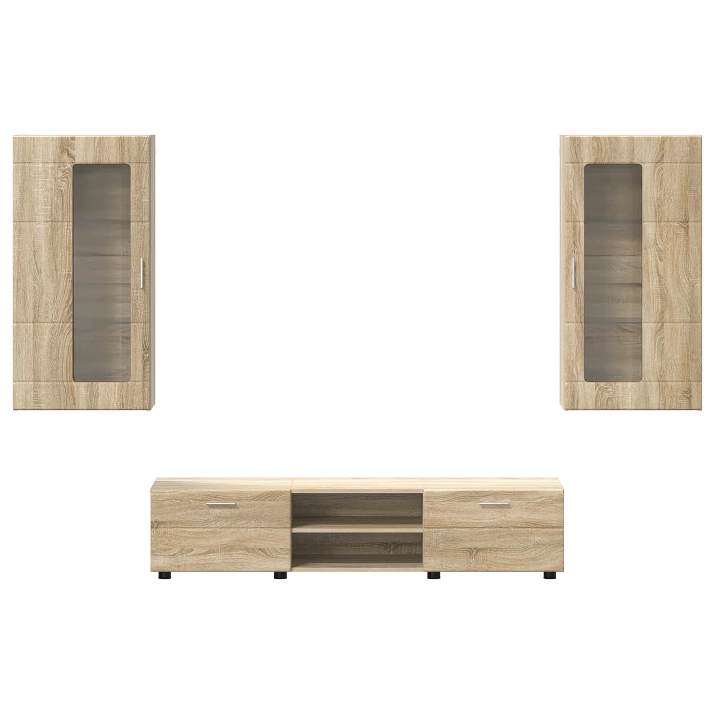 Tv-meubelset met lade FLORIN 3 pcs Sonoma Eiken Bewerkt hout is nu te koop bij PeponiXL, paradijselijk wonen!