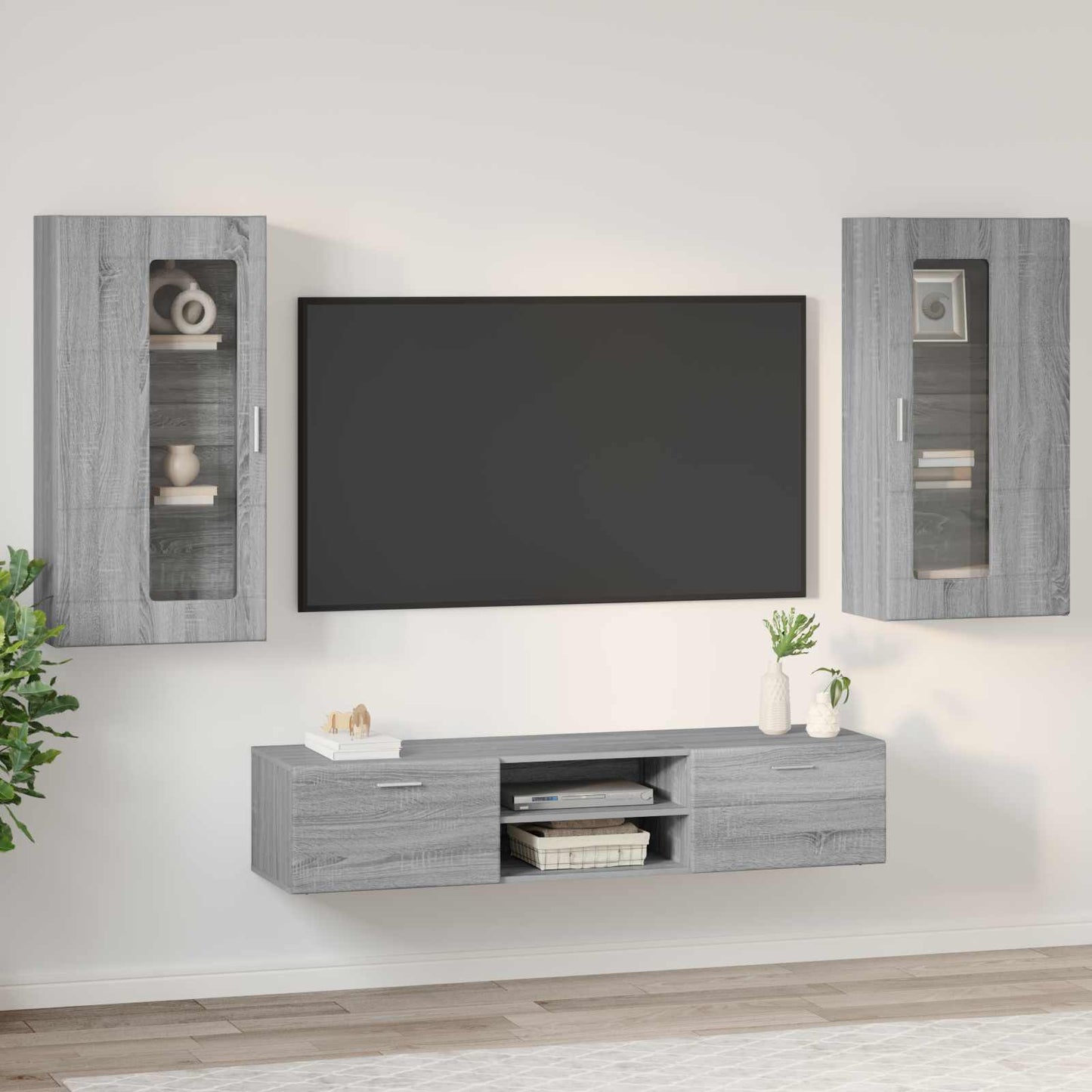 Tv-meubelset met lade FLORIN 3 pcs Grijs Sonoma Bewerkt hout is nu te koop bij PeponiXL, paradijselijk wonen!
