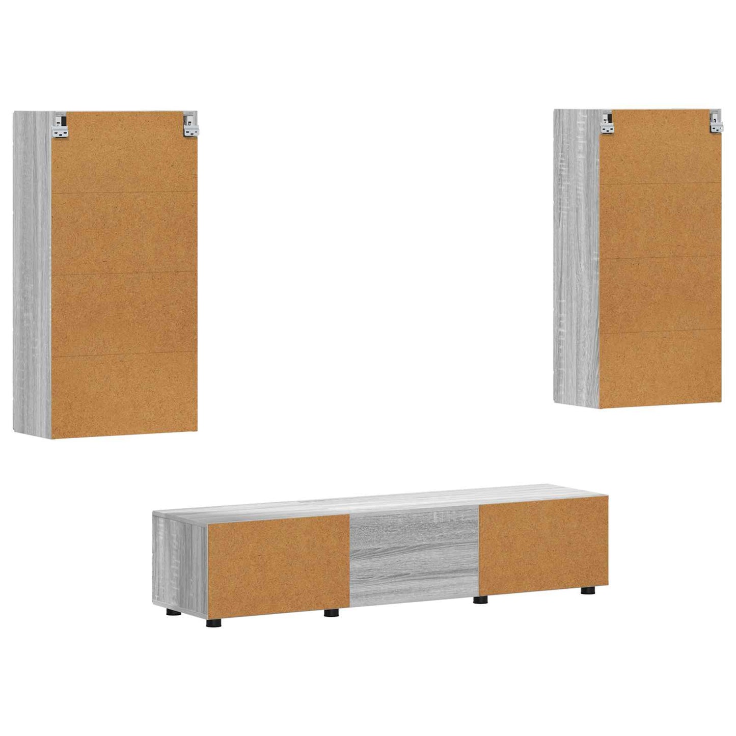 Tv-meubelset met lade FLORIN 3 pcs Grijs Sonoma Bewerkt hout is nu te koop bij PeponiXL, paradijselijk wonen!