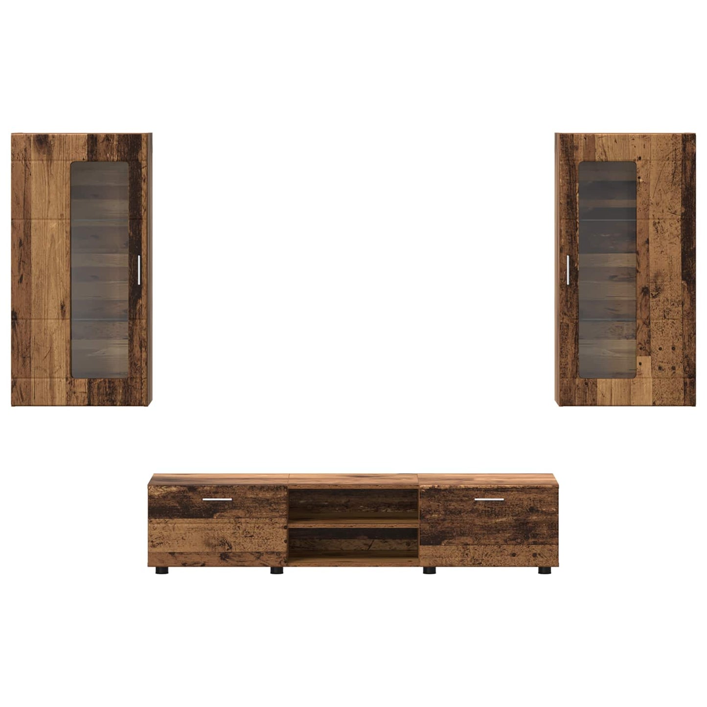 Tv-meubelset met lade FLORIN 3 pcs Oudhout Bewerkt hout is nu te koop bij PeponiXL, paradijselijk wonen!