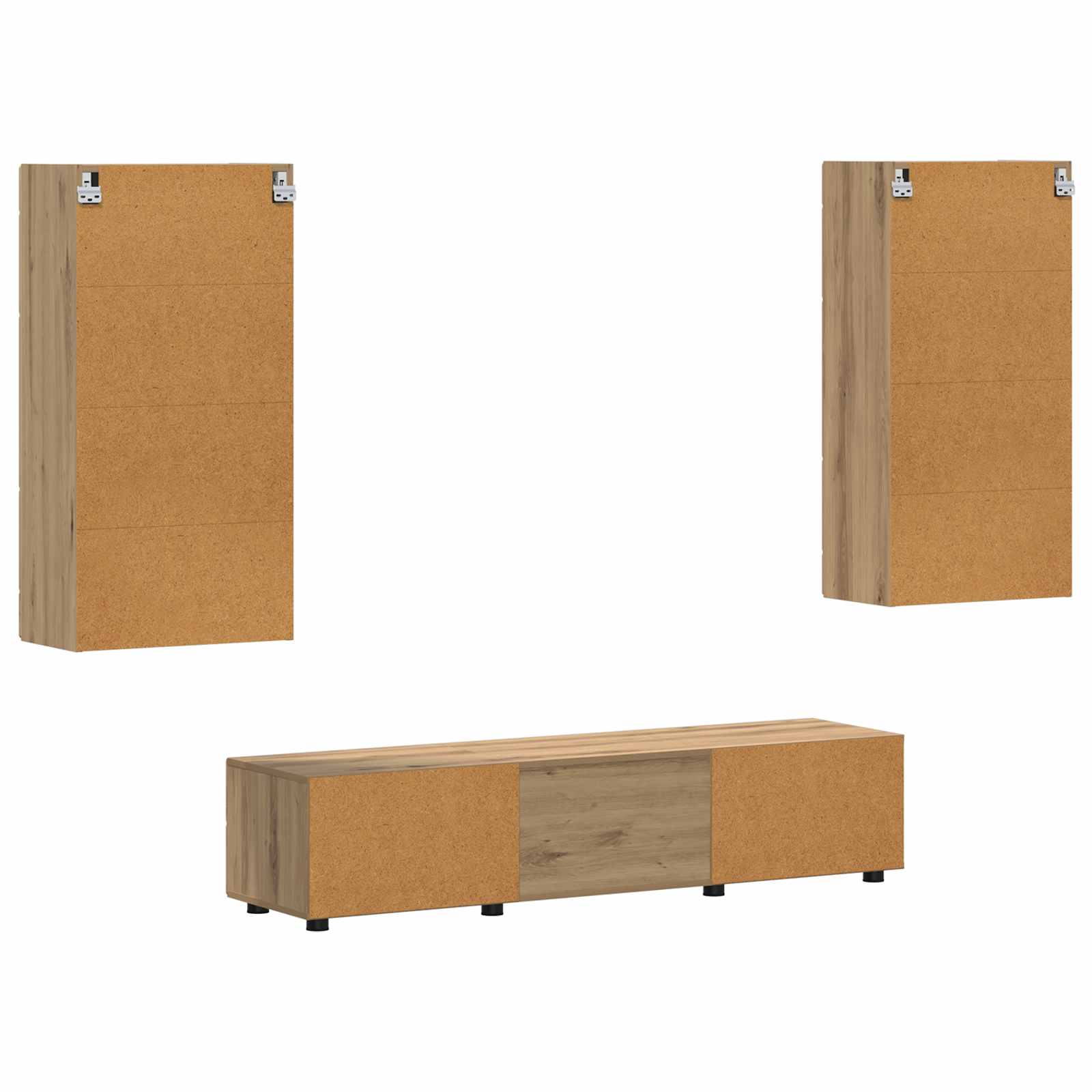 Tv-meubelset met lade FLORIN 3 pcs Artisan Eiken Bewerkt hout is nu te koop bij PeponiXL, paradijselijk wonen!
