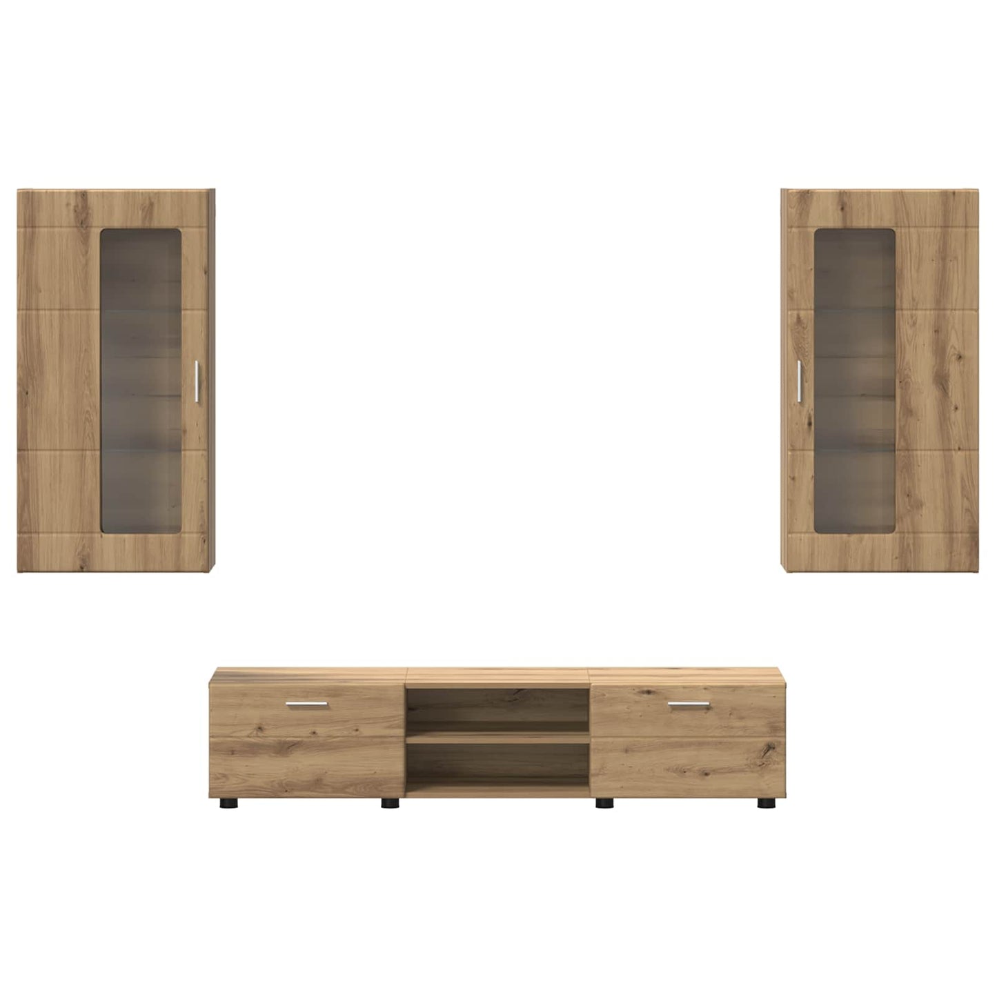 Tv-meubelset met lade FLORIN 3 pcs Artisan Eiken Bewerkt hout is nu te koop bij PeponiXL, paradijselijk wonen!