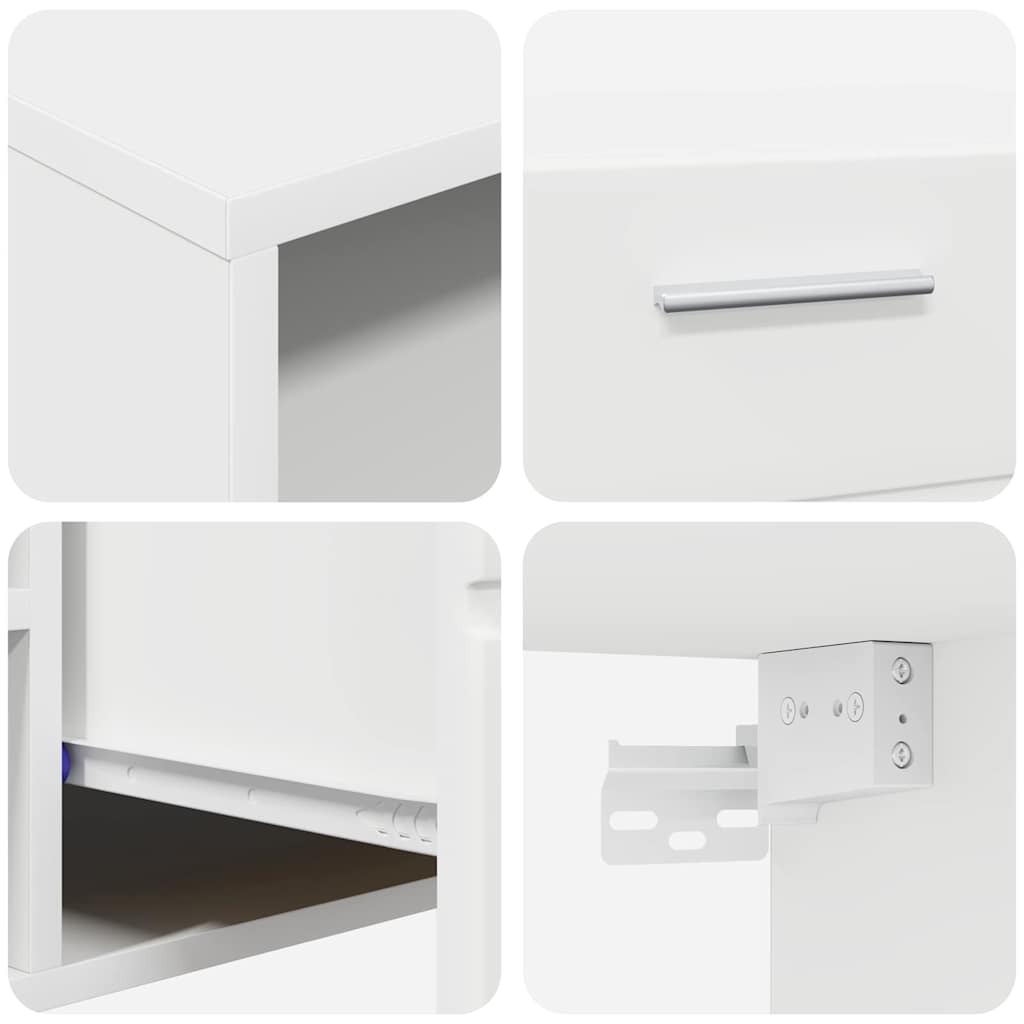 Tv-meubelset met lade met plank FLORIN 3 pcs Wit Bewerkt hout is nu te koop bij PeponiXL, paradijselijk wonen!