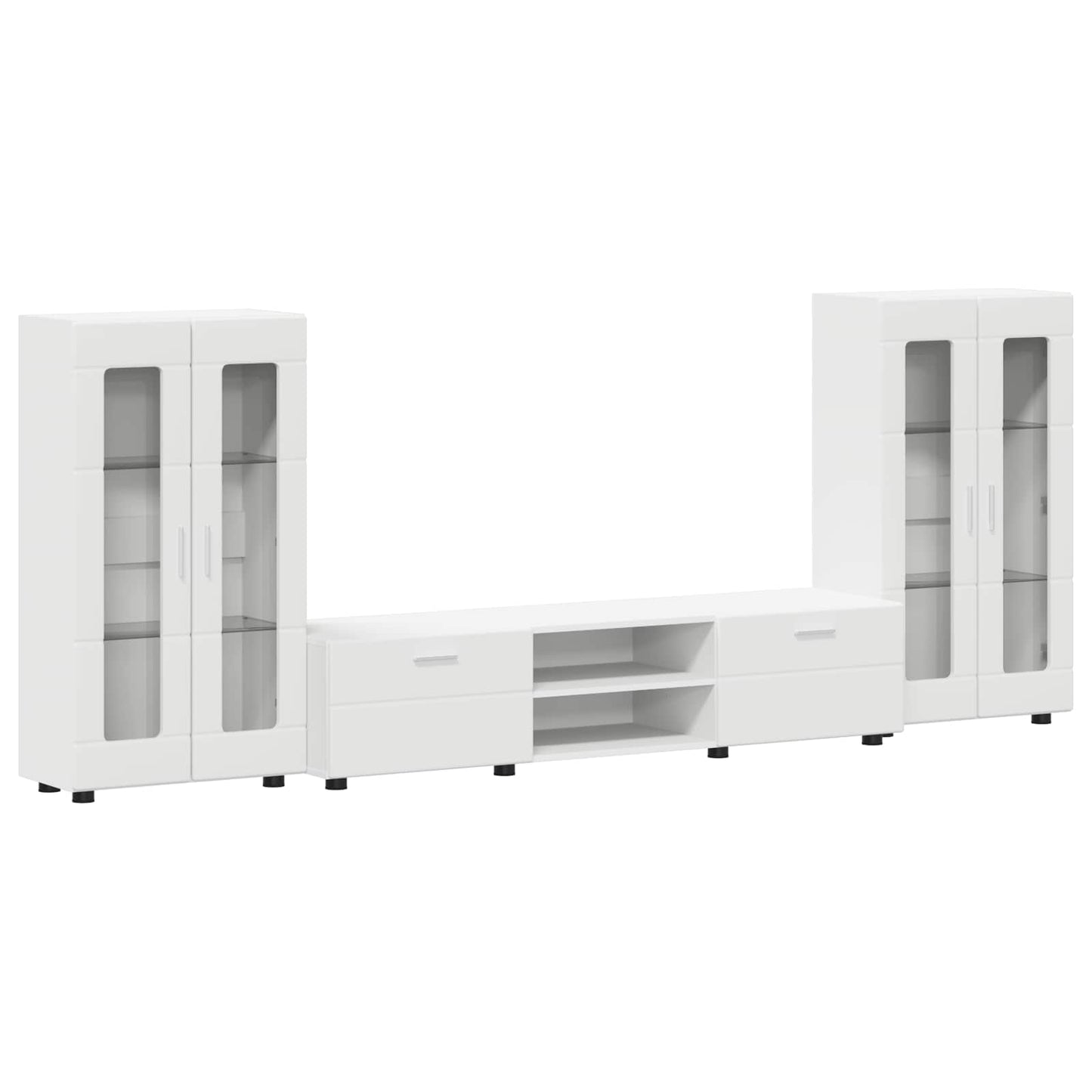 Tv-meubelset met lade met plank FLORIN 3 pcs Wit Bewerkt hout is nu te koop bij PeponiXL, paradijselijk wonen!