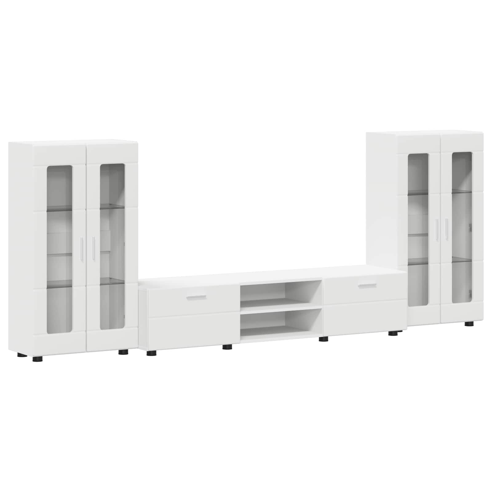 Tv-meubelset met lade met plank FLORIN 3 pcs Wit Bewerkt hout is nu te koop bij PeponiXL, paradijselijk wonen!