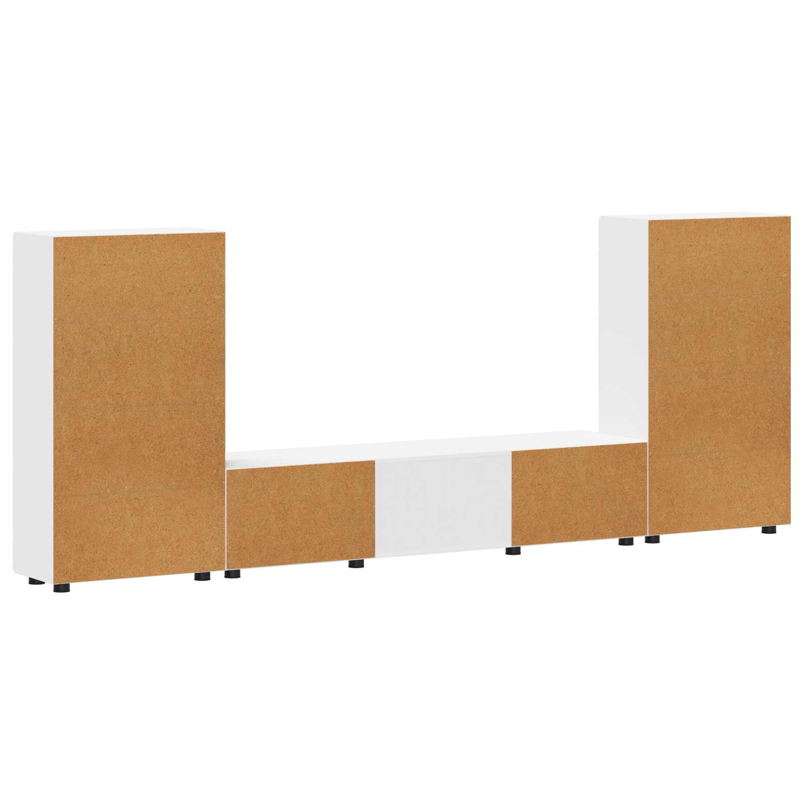 Tv-meubelset met lade met plank FLORIN 3 pcs Wit Bewerkt hout is nu te koop bij PeponiXL, paradijselijk wonen!
