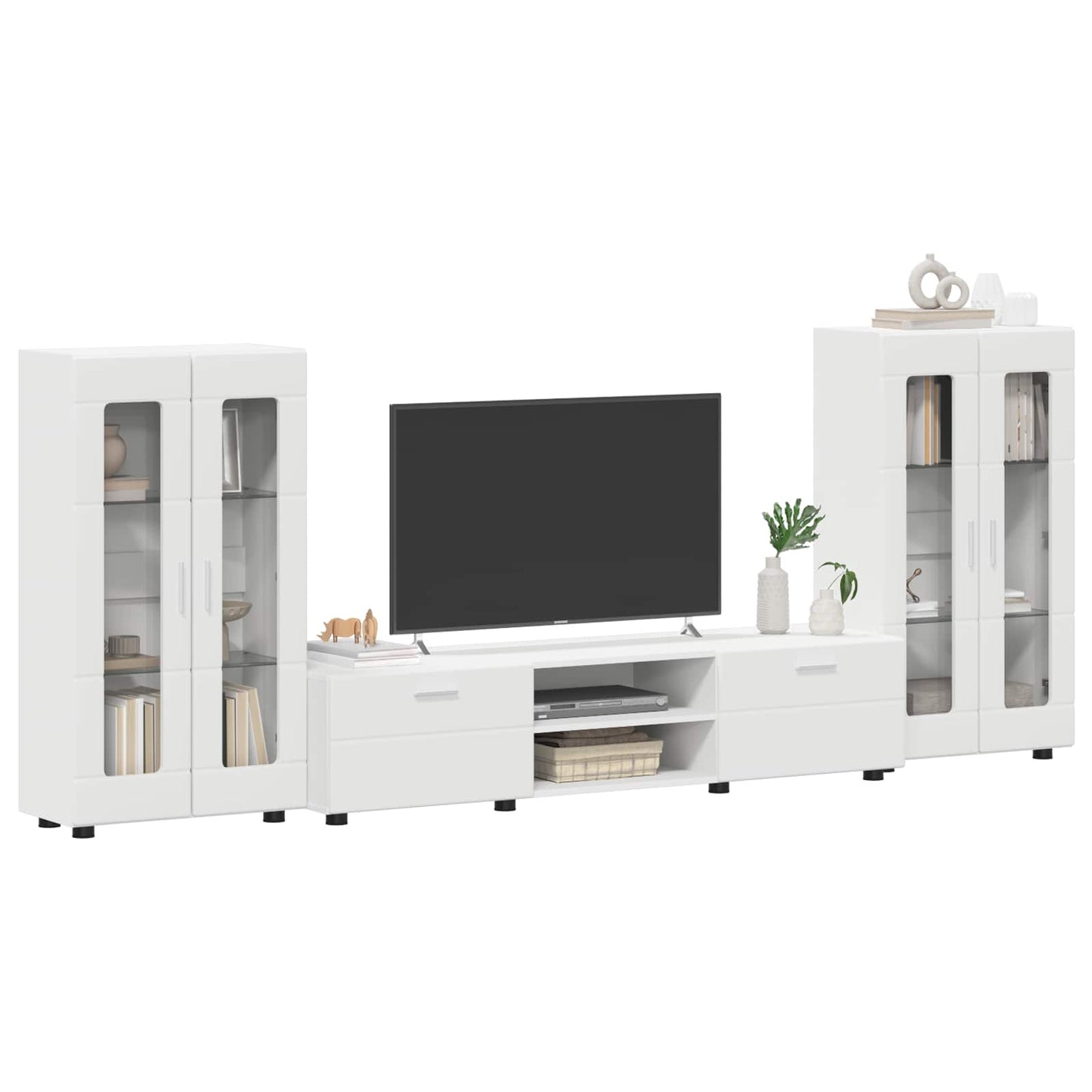 Tv-meubelset met lade met plank FLORIN 3 pcs Wit Bewerkt hout is nu te koop bij PeponiXL, paradijselijk wonen!