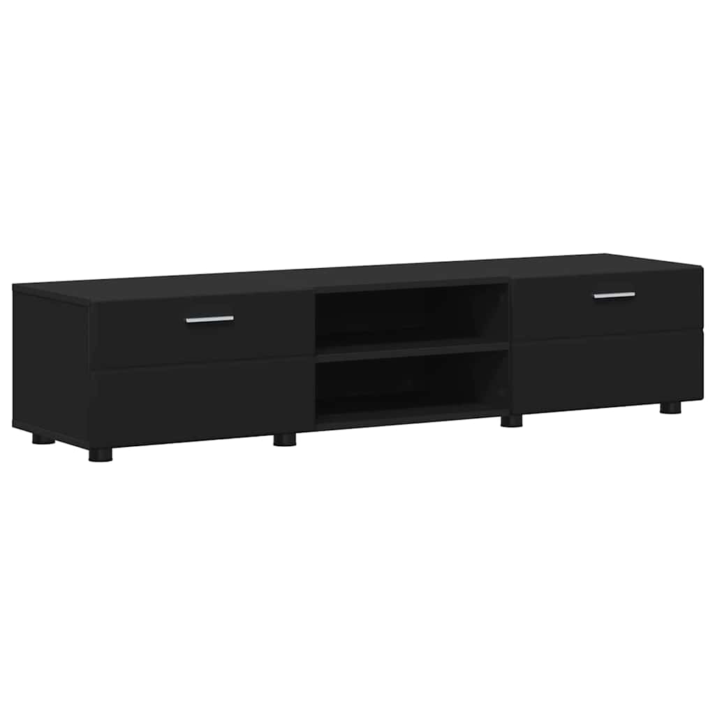 Tv-meubelset met lade met plank FLORIN 3 pcs Zwart Bewerkt hout is nu te koop bij PeponiXL, paradijselijk wonen!