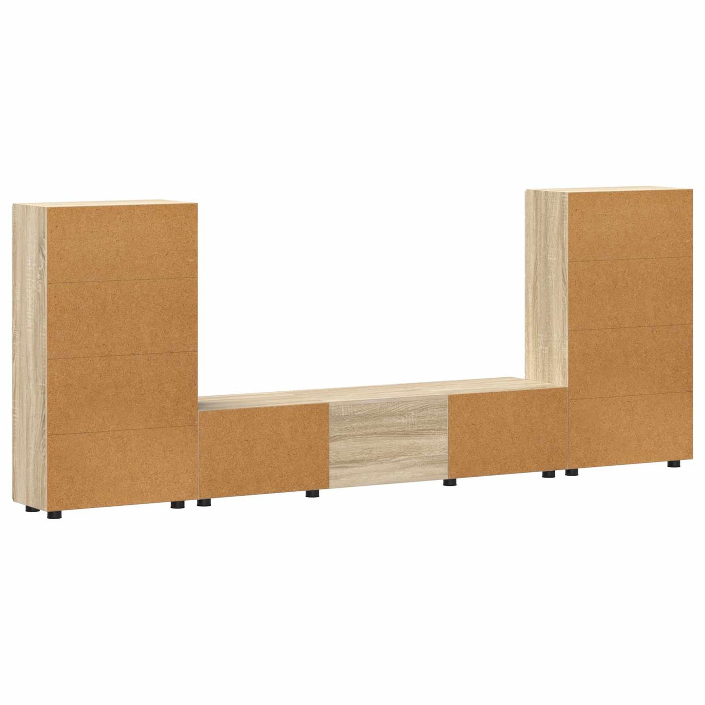 Tv-meubelset met lade FLORIN 3 pcs Sonoma Eiken Bewerkt hout is nu te koop bij PeponiXL, paradijselijk wonen!