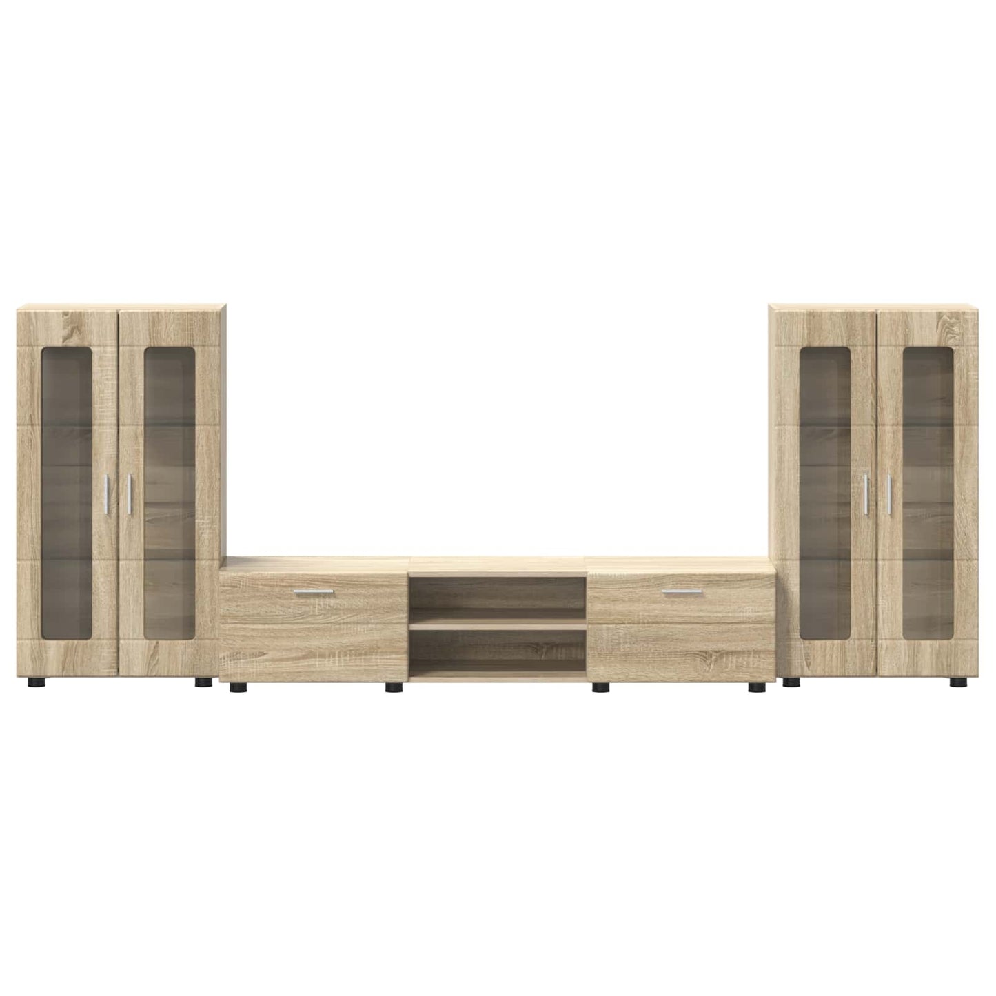 Tv-meubelset met lade FLORIN 3 pcs Sonoma Eiken Bewerkt hout is nu te koop bij PeponiXL, paradijselijk wonen!