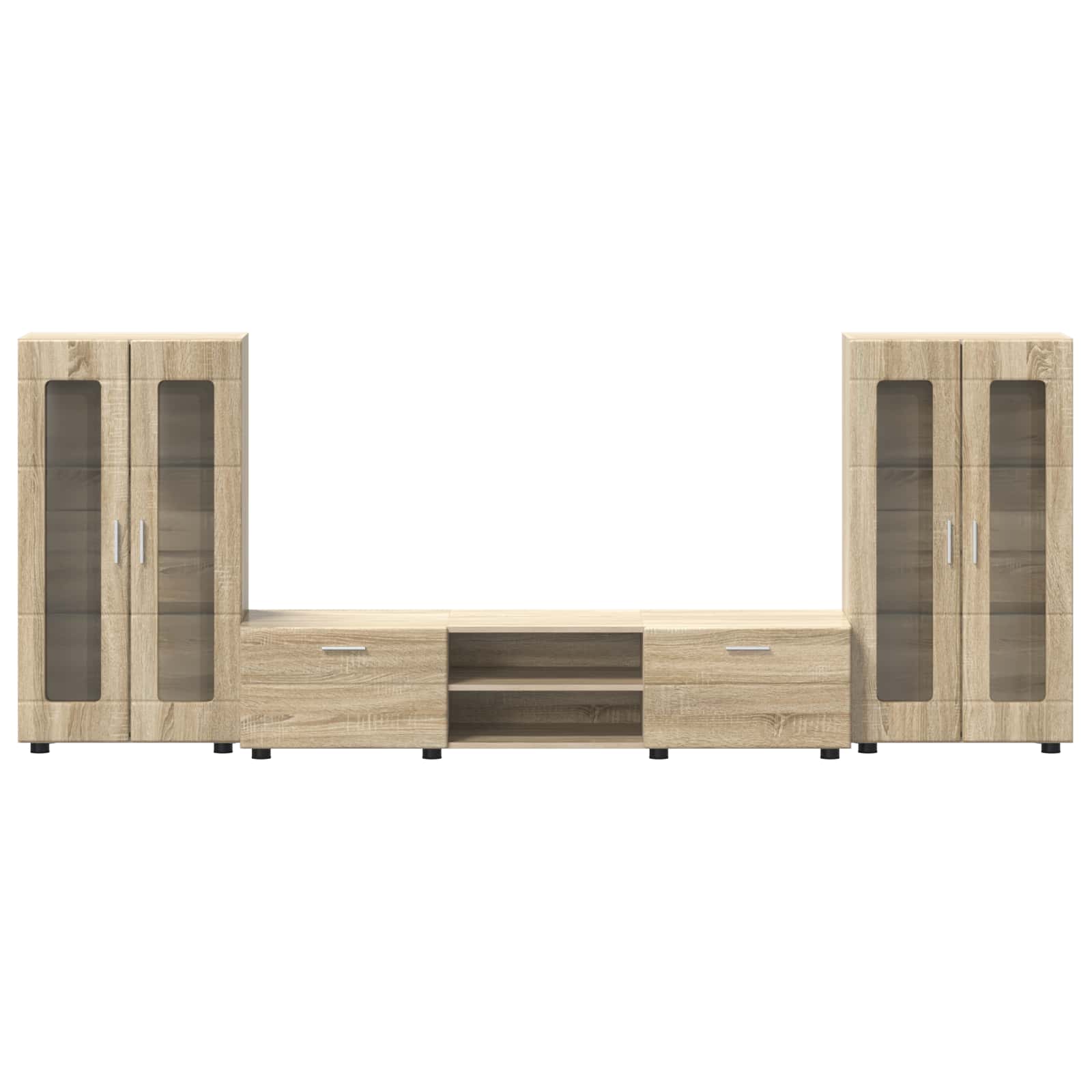 Tv-meubelset met lade FLORIN 3 pcs Sonoma Eiken Bewerkt hout is nu te koop bij PeponiXL, paradijselijk wonen!