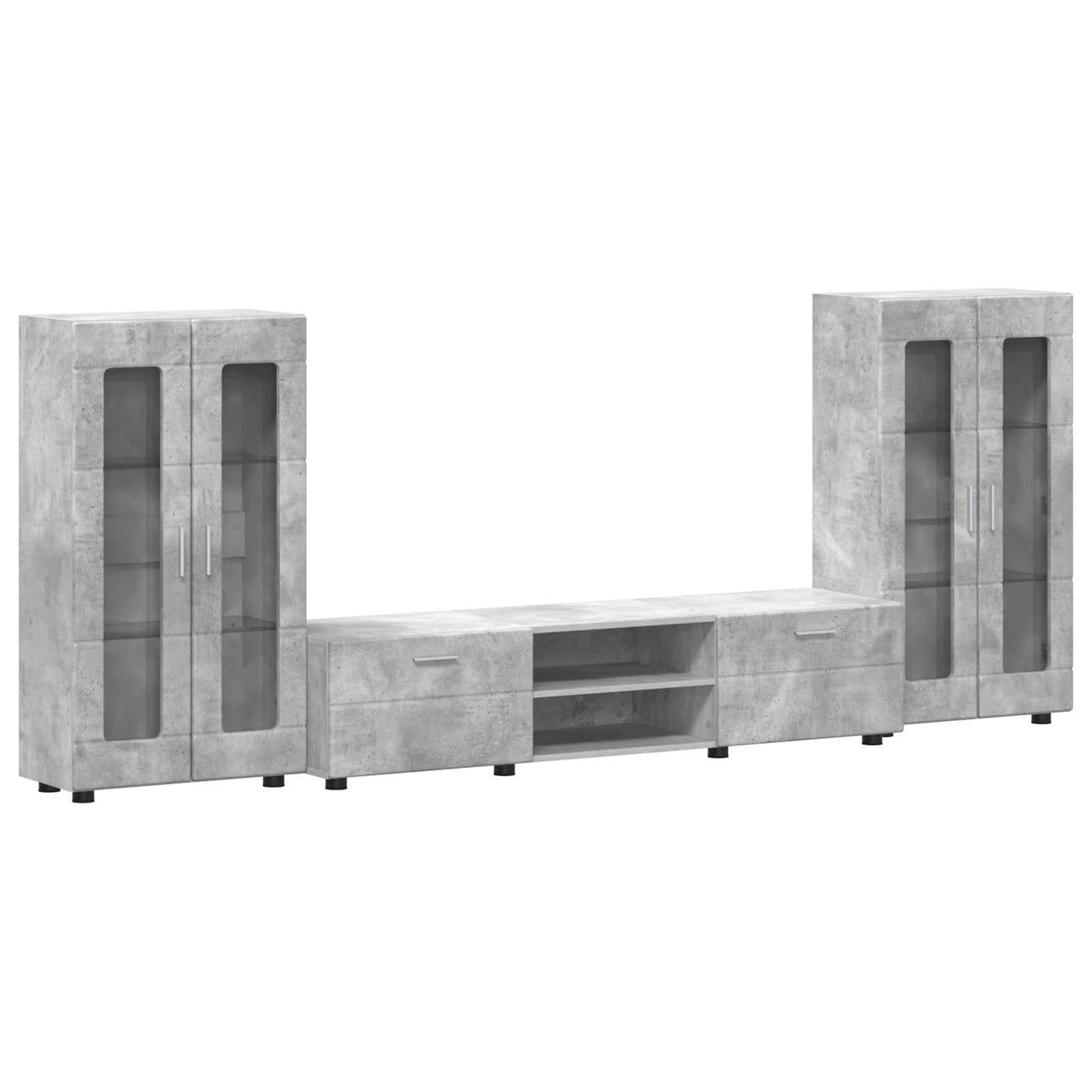 Tv-meubelset met lade FLORIN 3 pcs Beton Grijs Bewerkt hout is nu te koop bij PeponiXL, paradijselijk wonen!