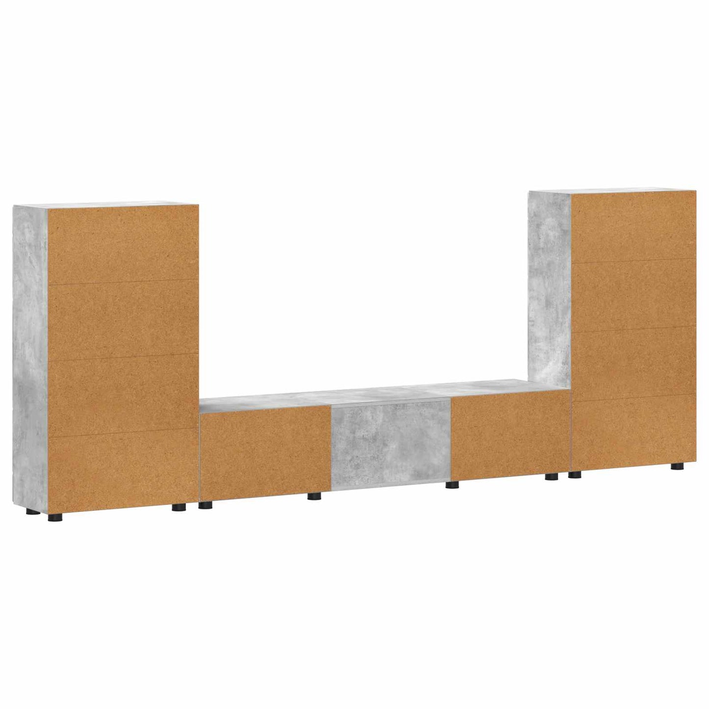 Tv-meubelset met lade FLORIN 3 pcs Beton Grijs Bewerkt hout is nu te koop bij PeponiXL, paradijselijk wonen!