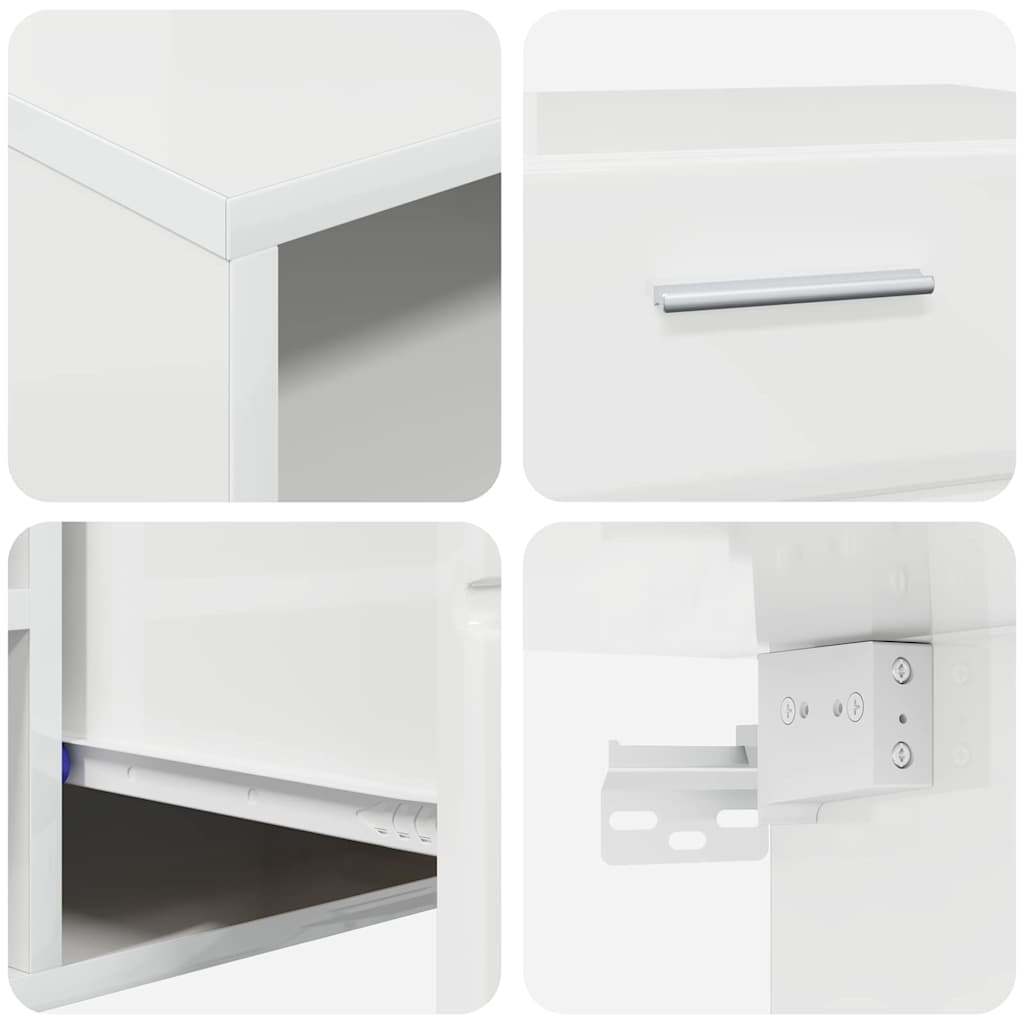 Tv-meubelset met lade FLORIN 3 pcs Hoogglans wit Bewerkt hout is nu te koop bij PeponiXL, paradijselijk wonen!